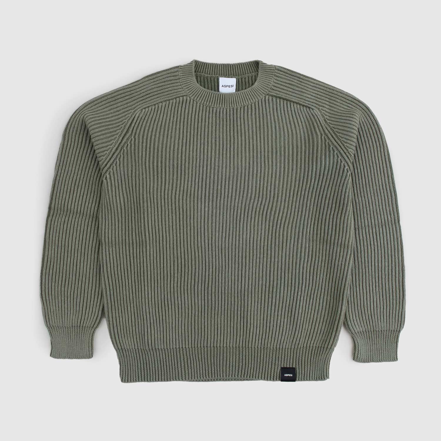 Maglia girocollo tricot a costine verde - annameglio.com abbigliamento moda