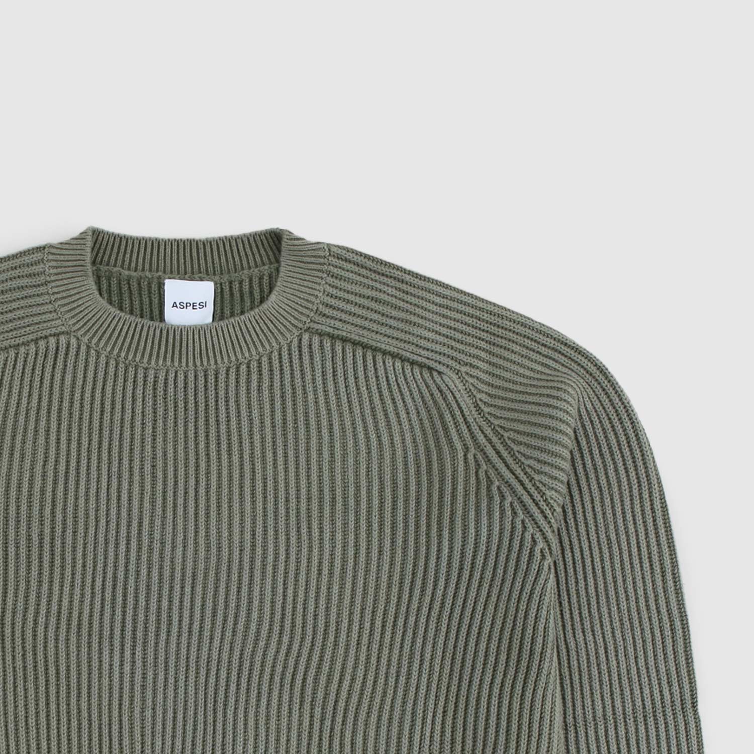 Maglia girocollo tricot a costine verde - annameglio.com abbigliamento moda