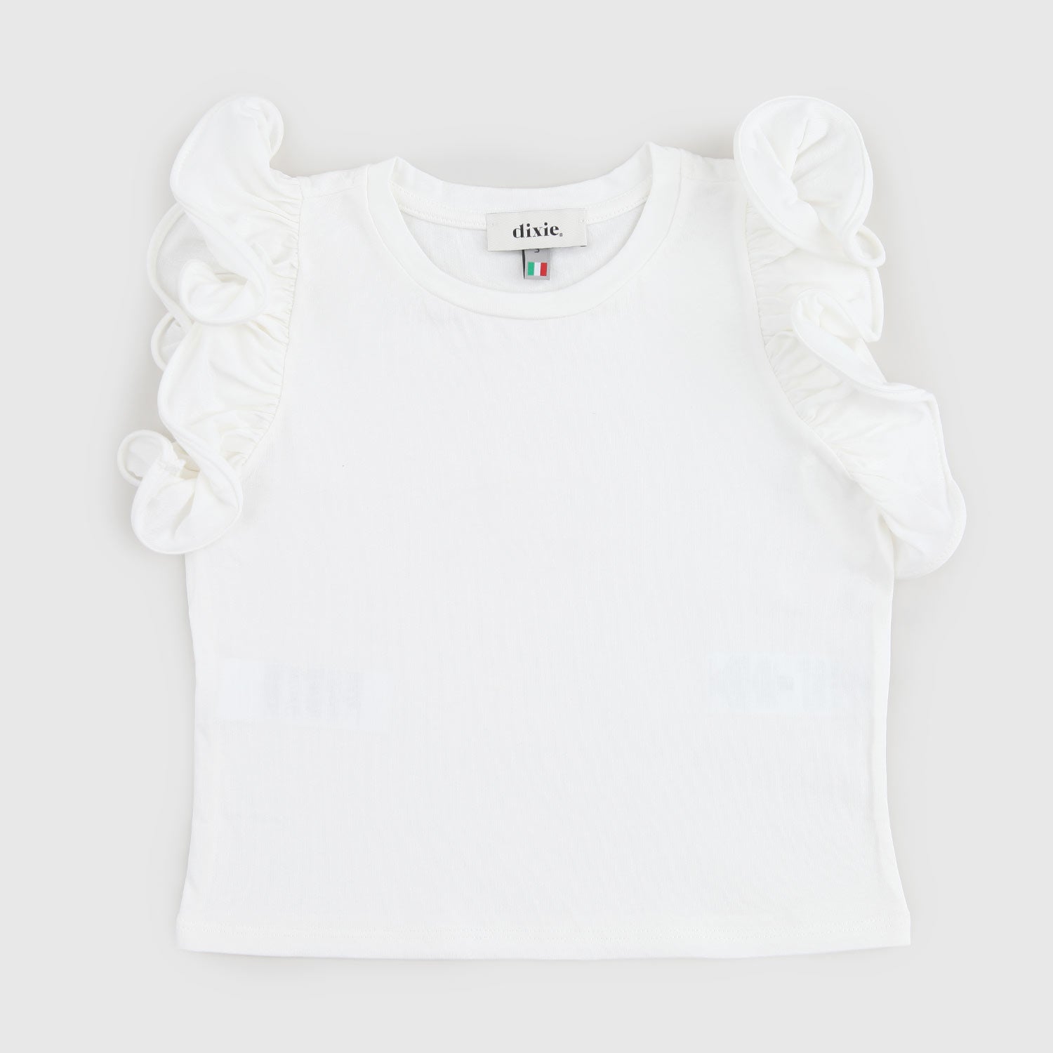 t-shirt smanicata bianca con volant - annameglio.com abbigliamento moda
