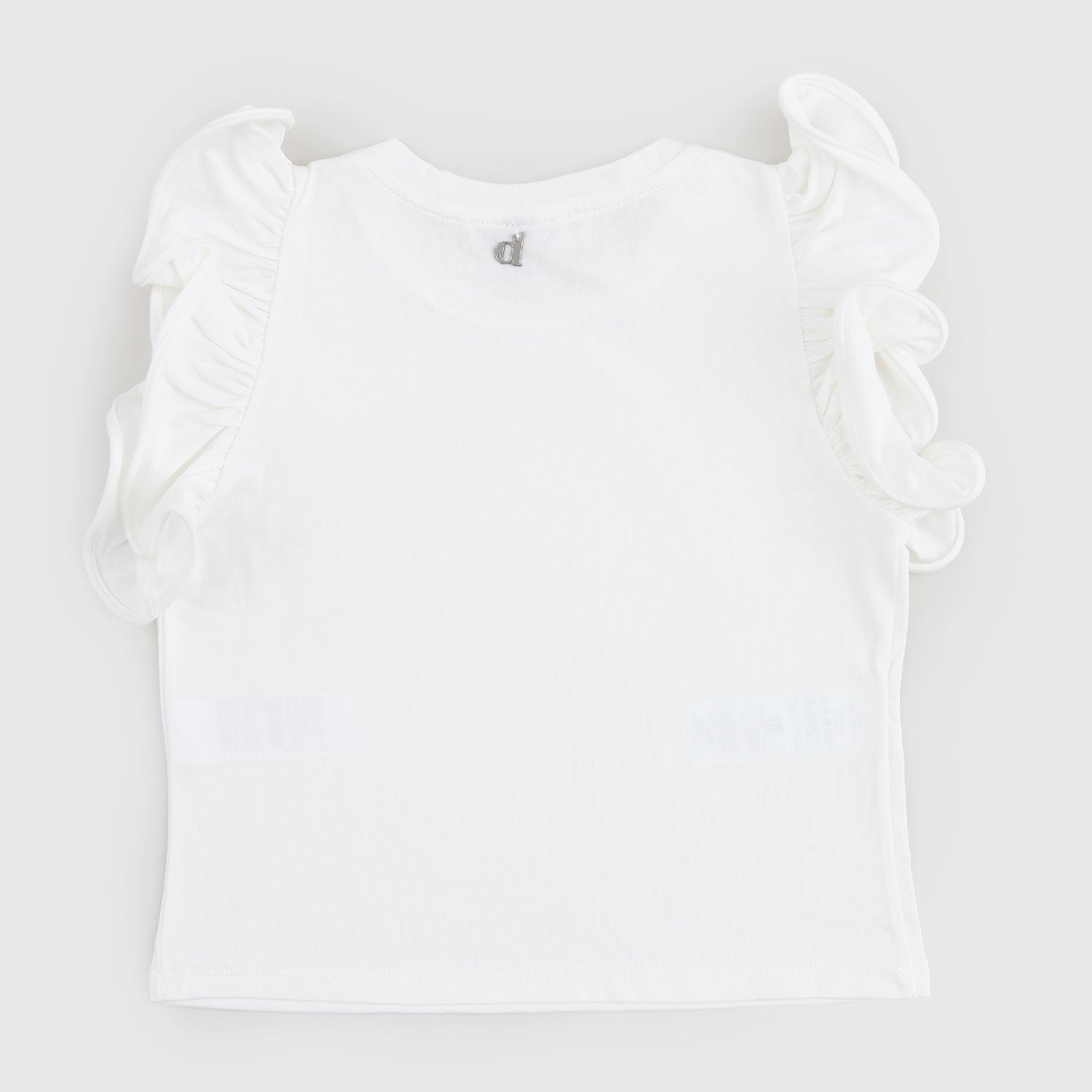 t-shirt smanicata bianca con volant - annameglio.com abbigliamento moda