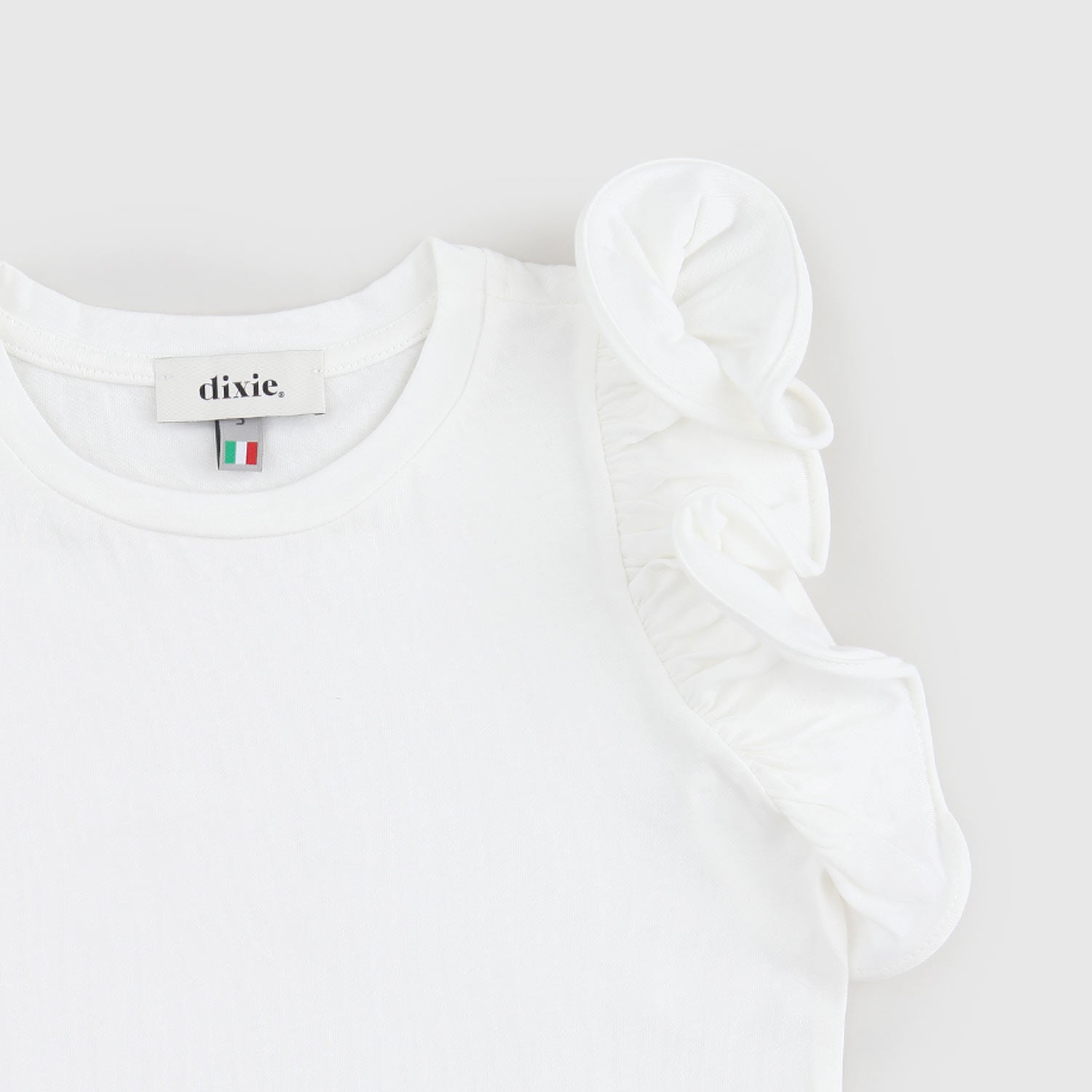 t-shirt smanicata bianca con volant - annameglio.com abbigliamento moda