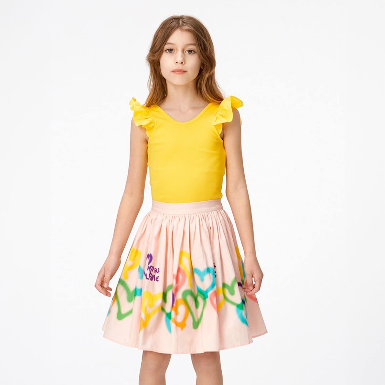 canotta gialla con volant bambina - annameglio.com abbigliamento moda