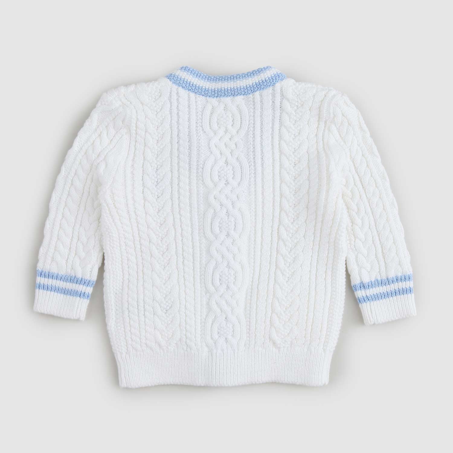 cardigan bianco e celeste neonato - annameglio.com abbigliamento moda