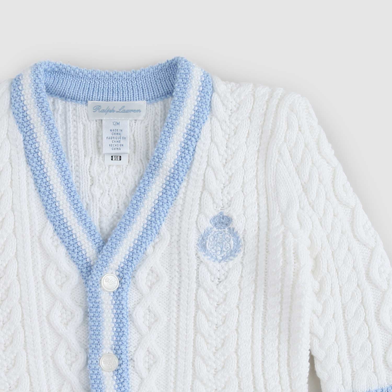 cardigan bianco e celeste neonato - annameglio.com abbigliamento moda