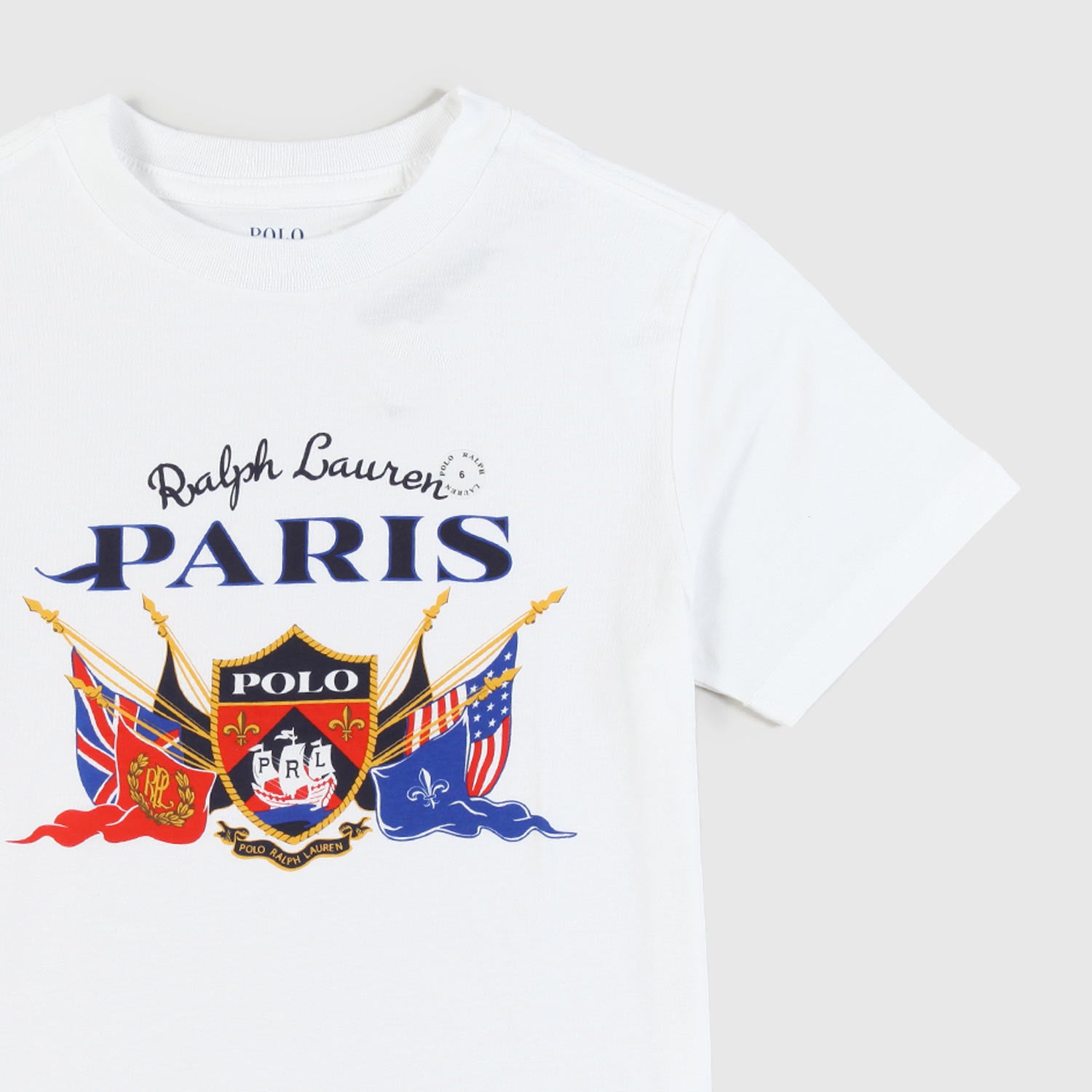 t-shirt bianca con stampa bandiere ragazzo - annameglio.com abbigliamento moda