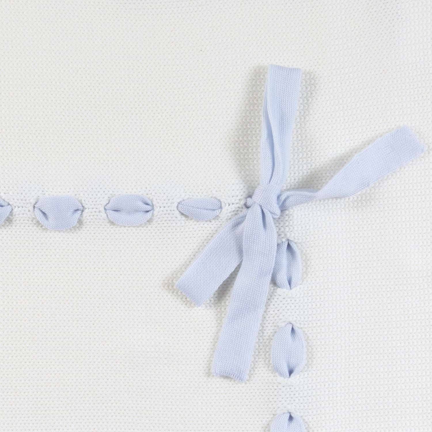 Coperta di lana panna con fiocco celeste Neonato - annameglio.com abbigliamento moda