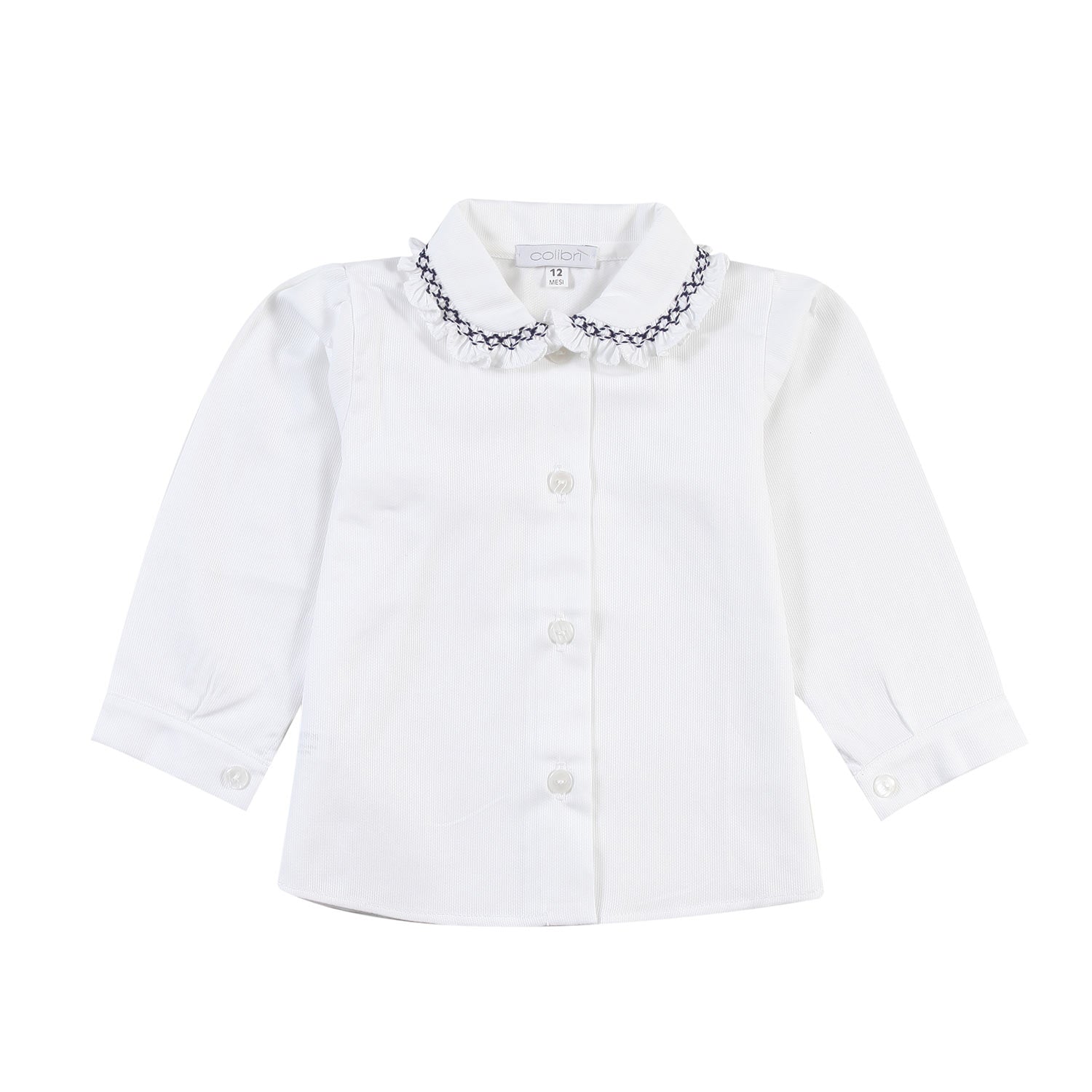 Camicia piquet Colibri bianca e blu Bimba - annameglio.com abbigliamento moda