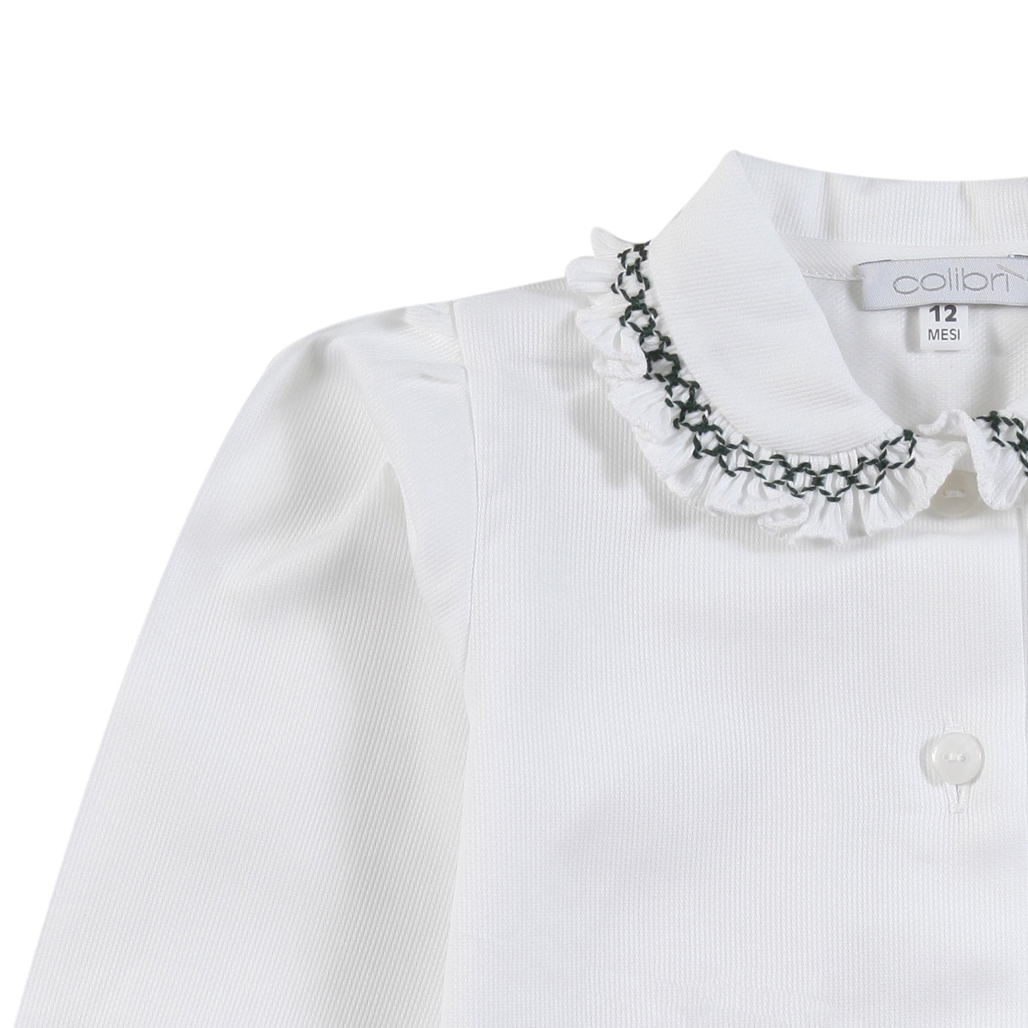 Camicia piquet Colibri bianca e verde Bimba - annameglio.com abbigliamento moda
