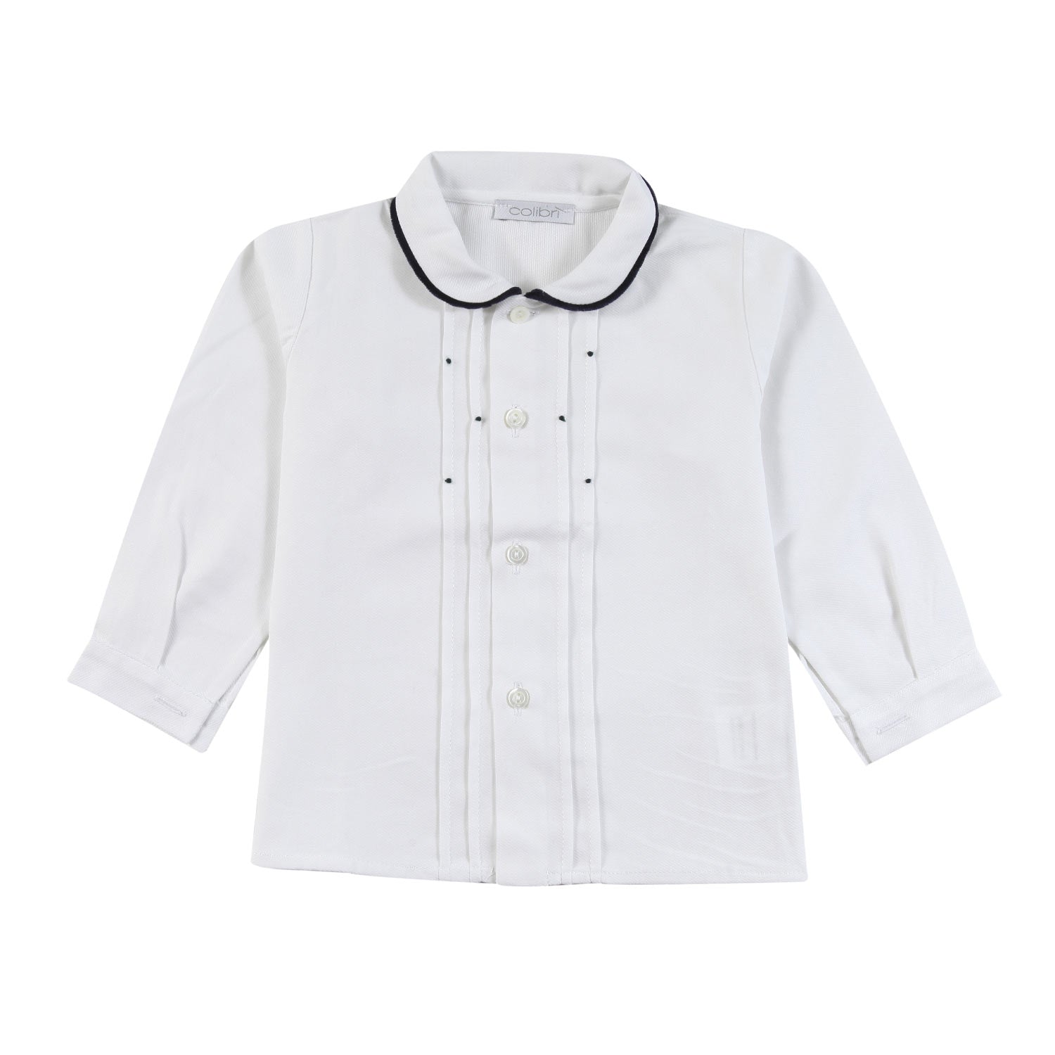 Camicia piquet Colibri bianca con pois blu Bimbo - annameglio.com abbigliamento moda