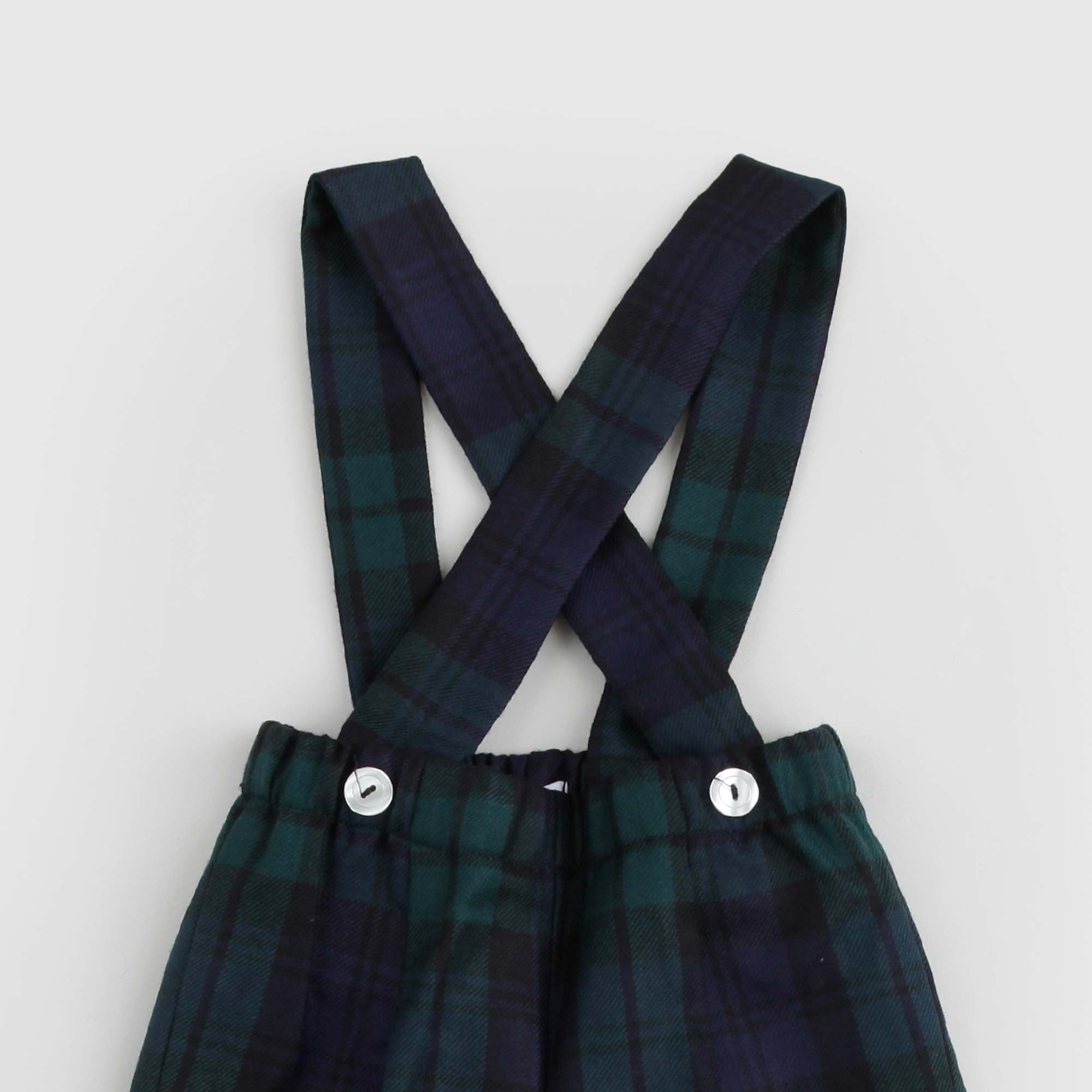 Bermuda salopette Colibri tartan verde e blu Bimbo - annameglio.com abbigliamento moda