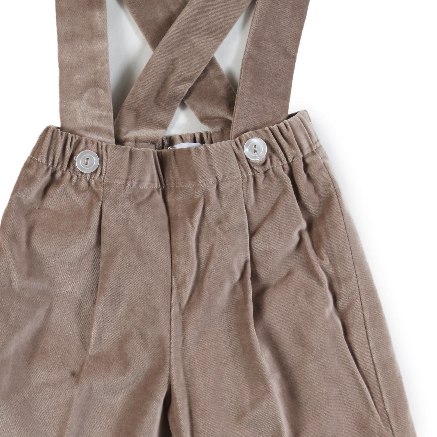 Bermuda salopette Colibri velluto beige Bimbo - annameglio.com abbigliamento moda