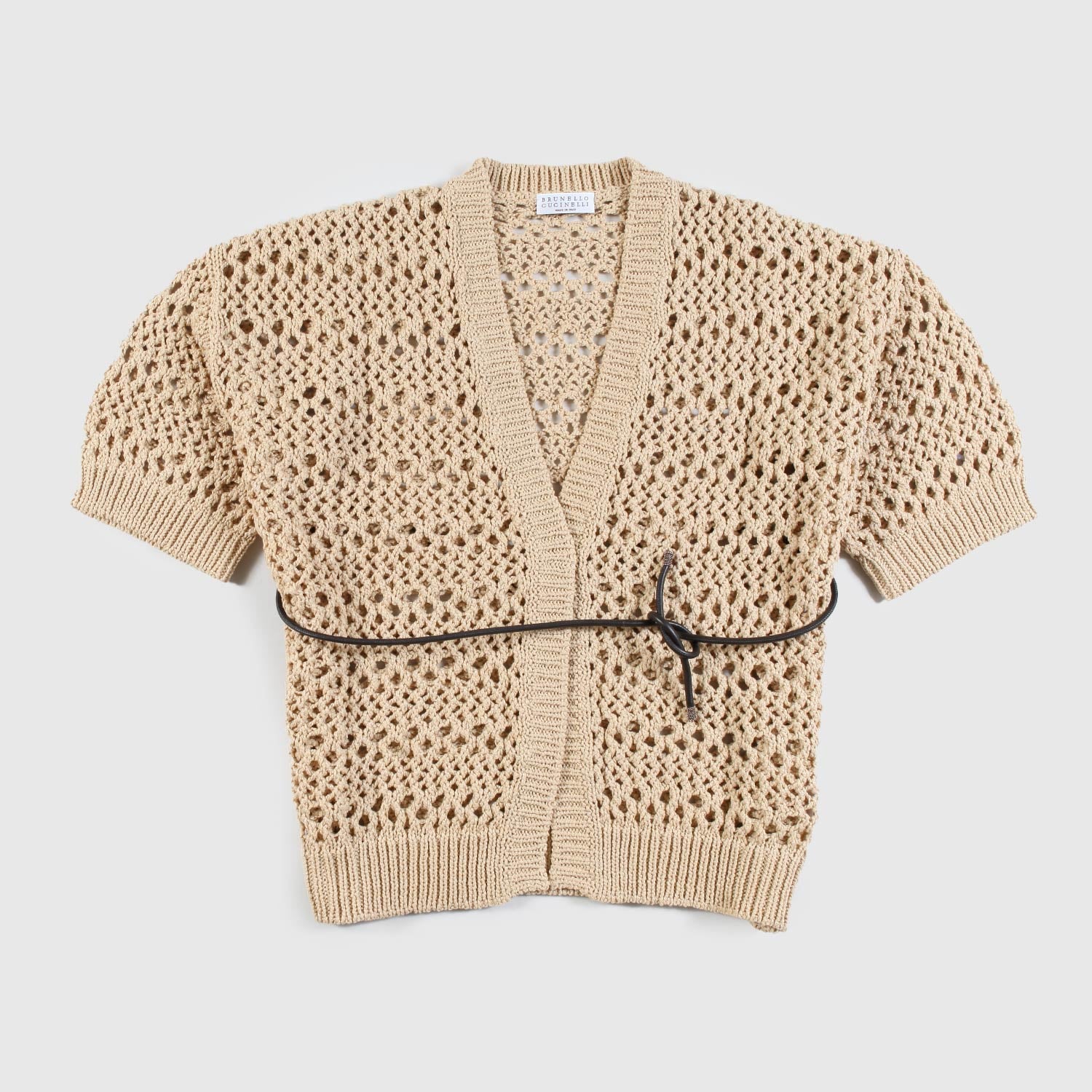 cardigan in maglia traforato marrone ragazza - annameglio.com abbigliamento moda