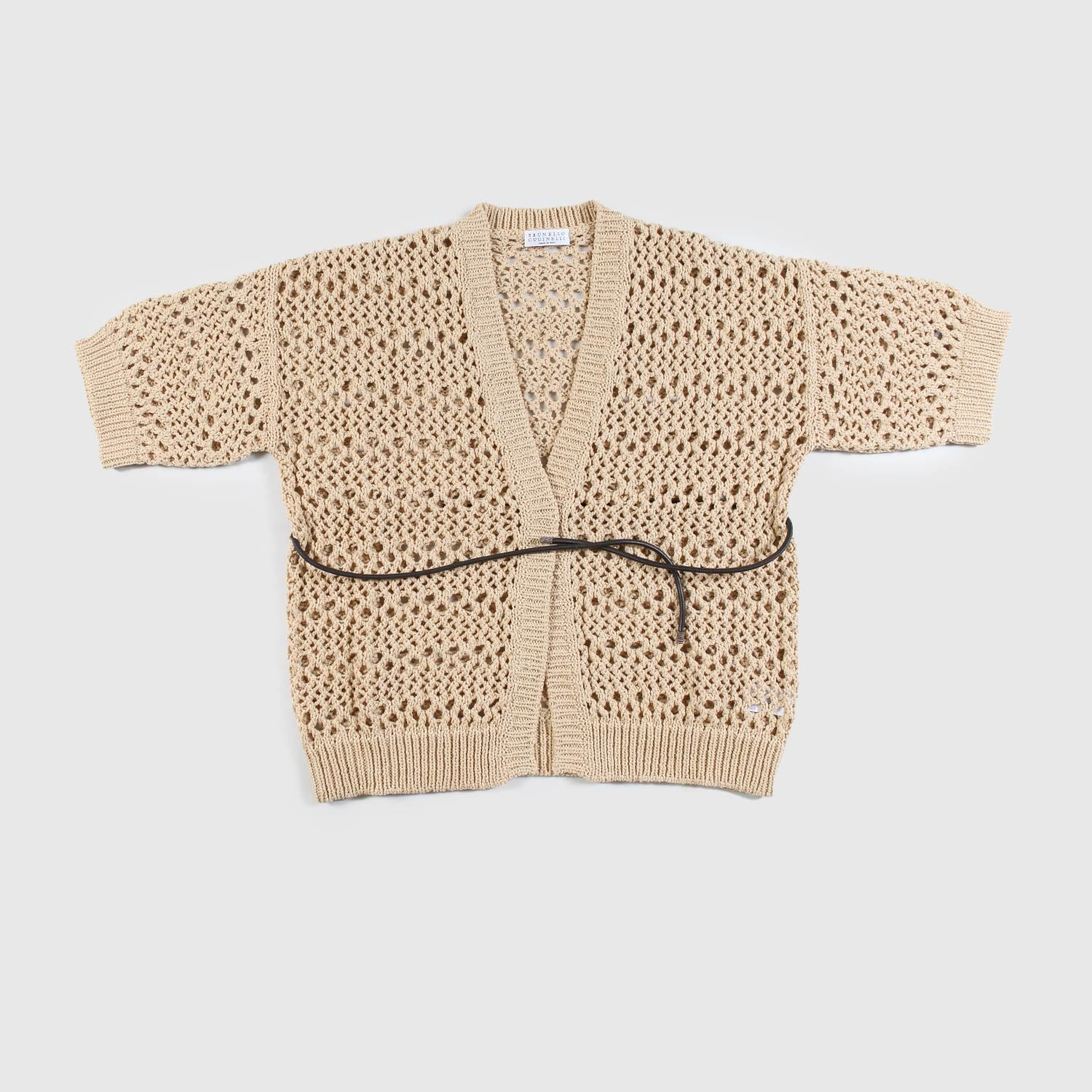 cardigan in maglia traforato marrone ragazza - annameglio.com abbigliamento moda