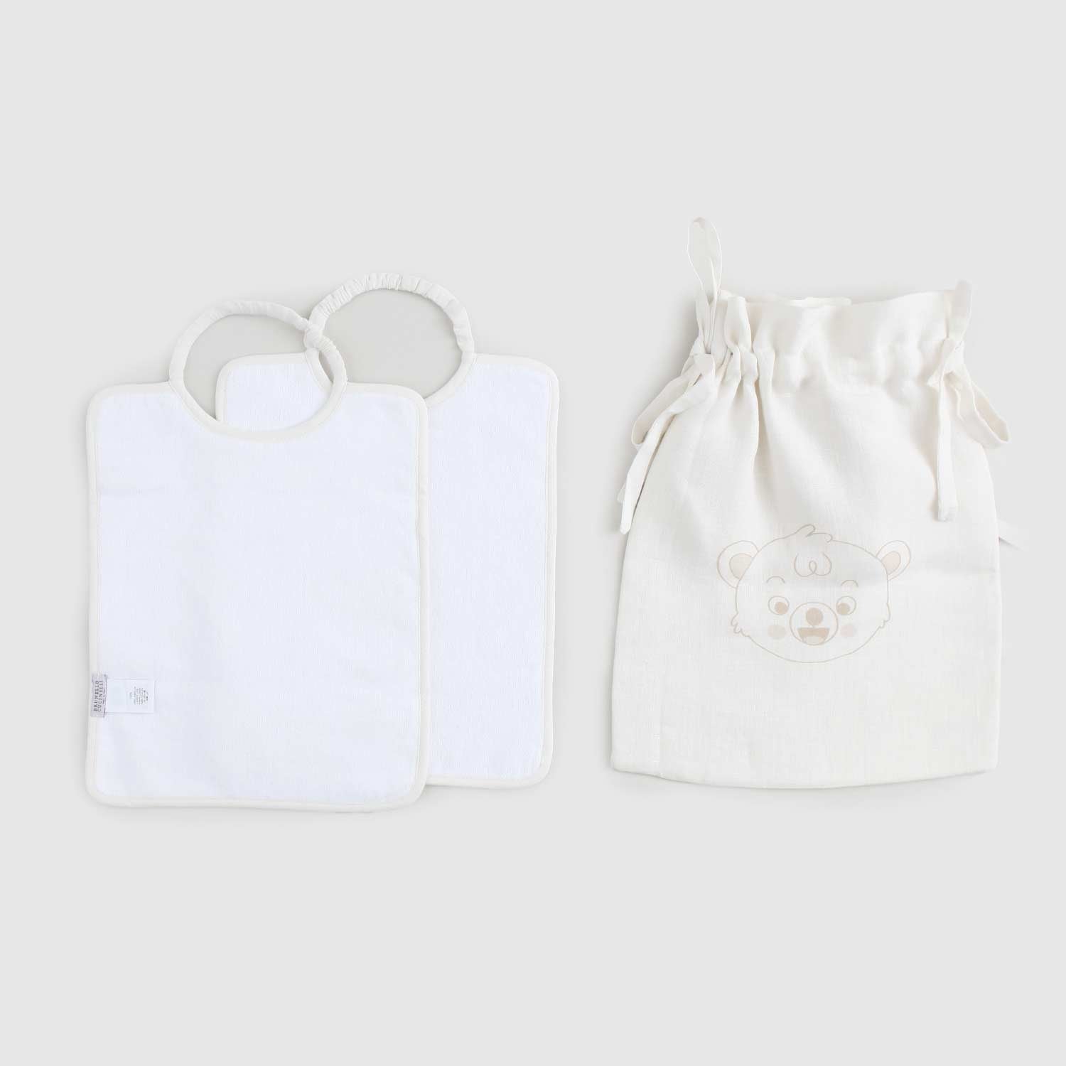 set bavaglini e sacchetto beige - annameglio.com abbigliamento moda