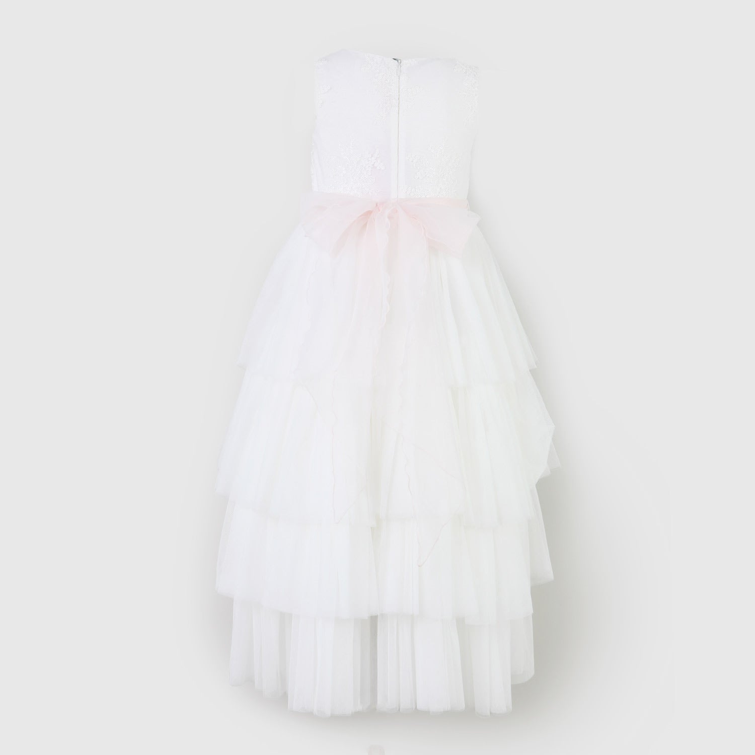 vestito bianco con cintura in organza rosa - annameglio.com abbigliamento moda