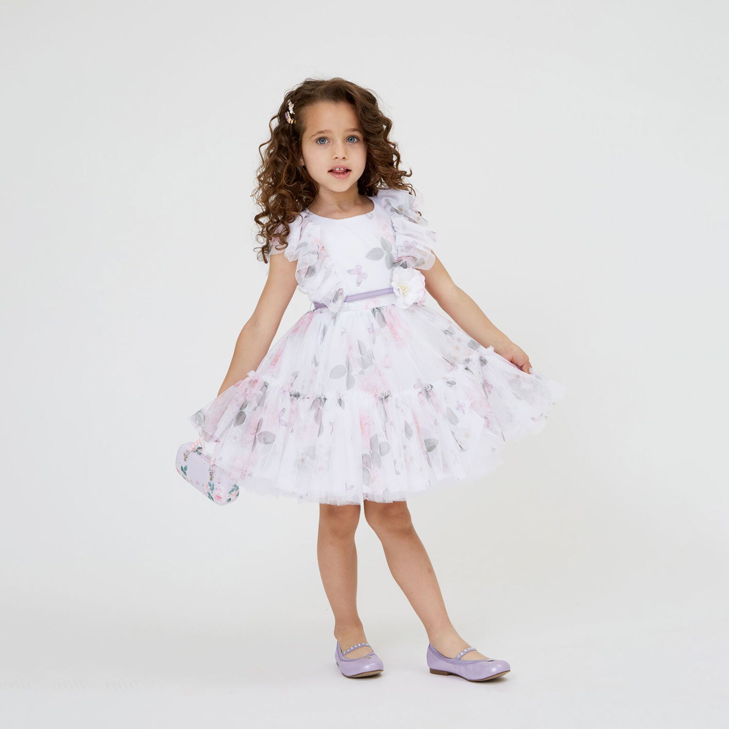 abito bianco in tulle floreale - annameglio.com abbigliamento moda