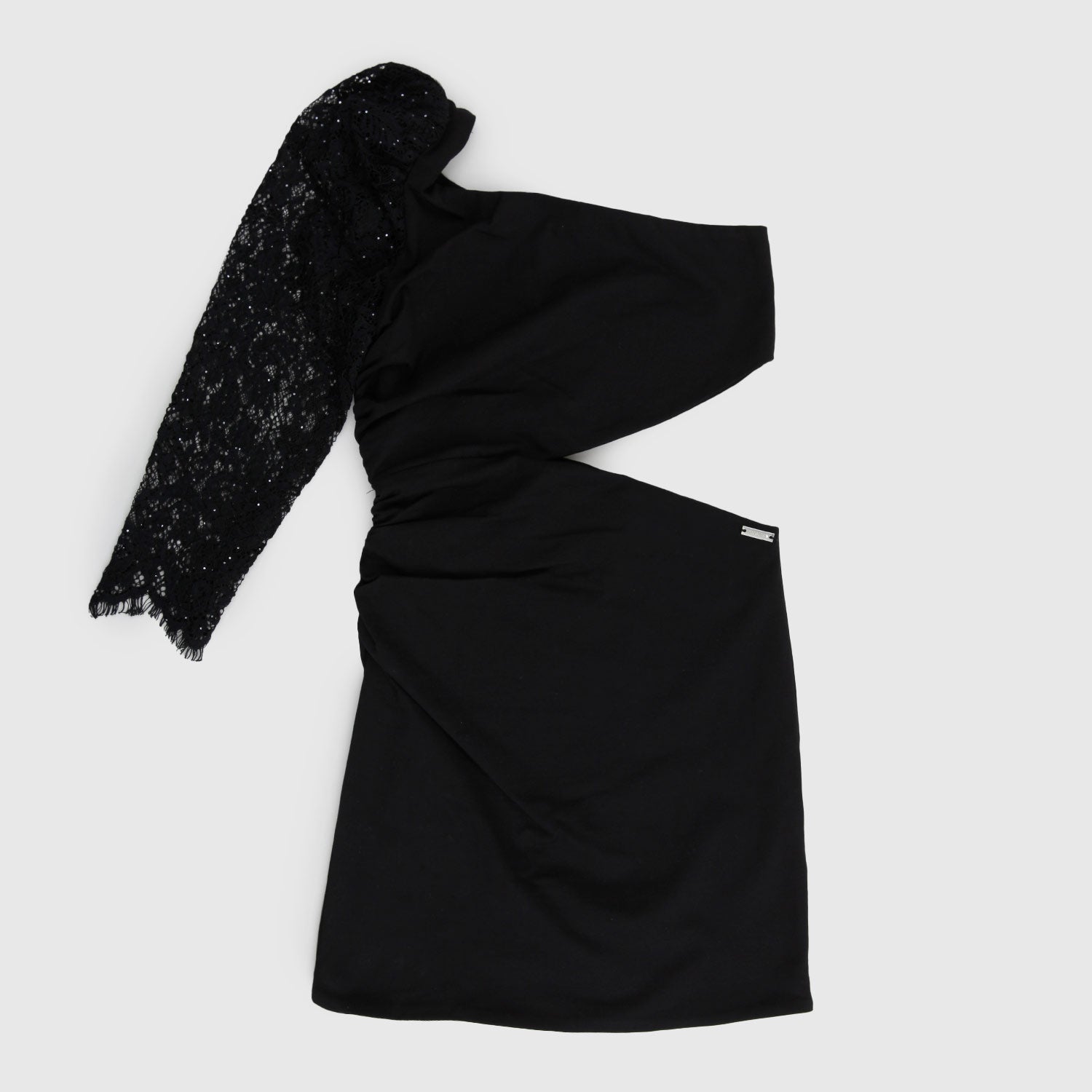 abito tubino nero monospalla in pizzo - annameglio.com abbigliamento moda