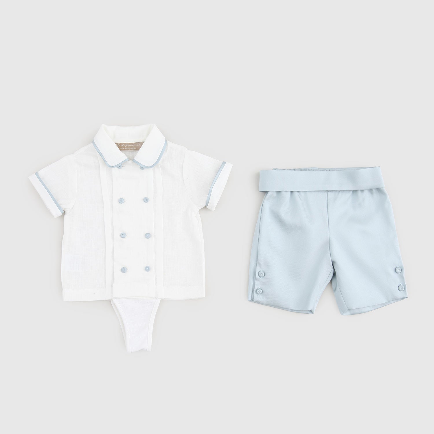 completo camicia e pantaloncino celeste neonato - annameglio.com abbigliamento moda