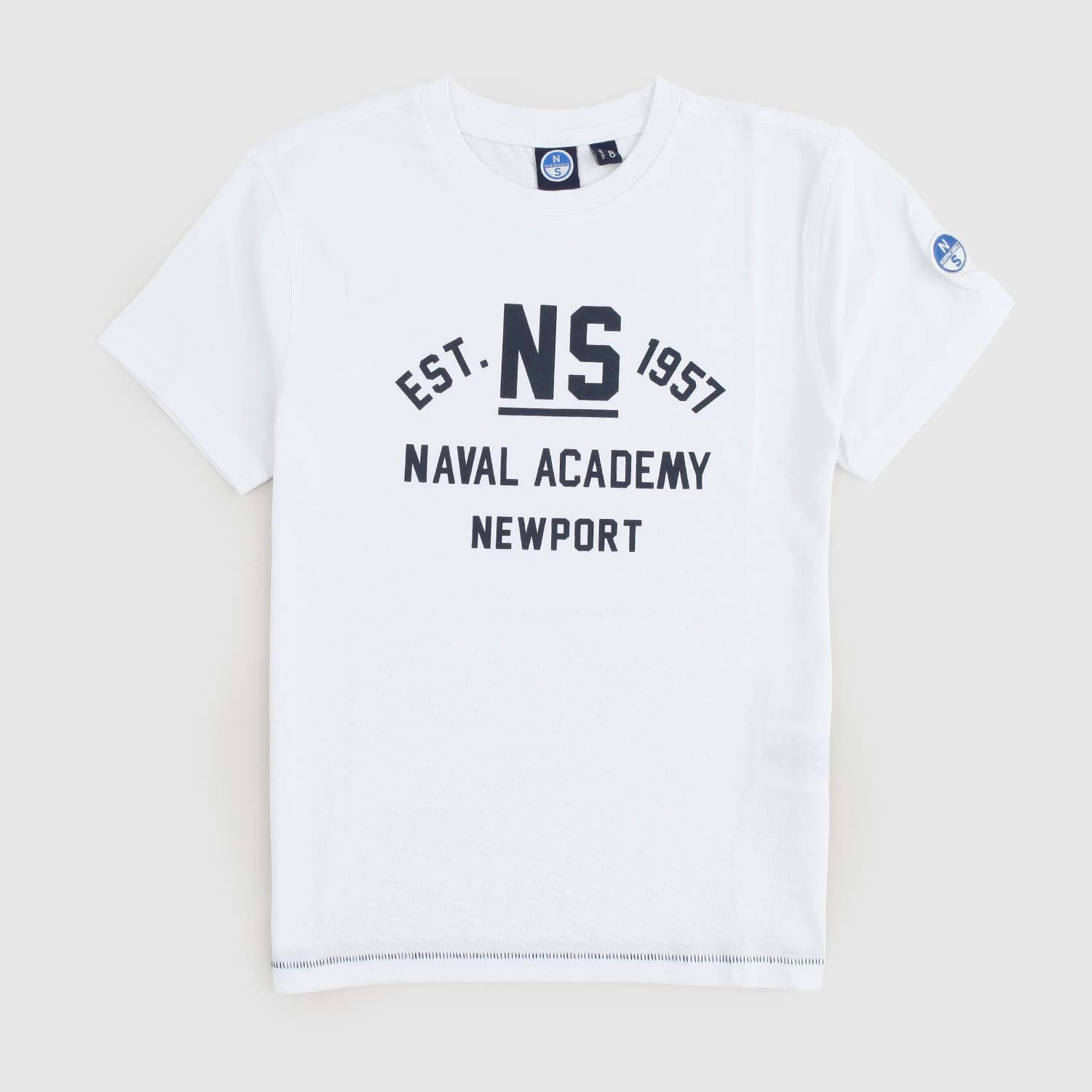 T-shirt bianca con stampa Newport - annameglio.com abbigliamento moda