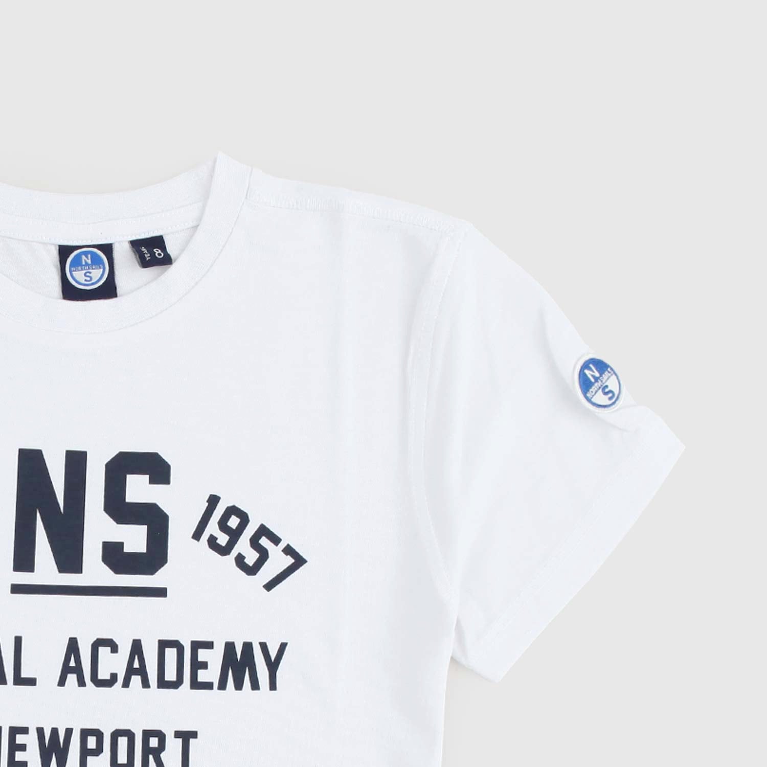 T-shirt bianca con stampa Newport - annameglio.com abbigliamento moda