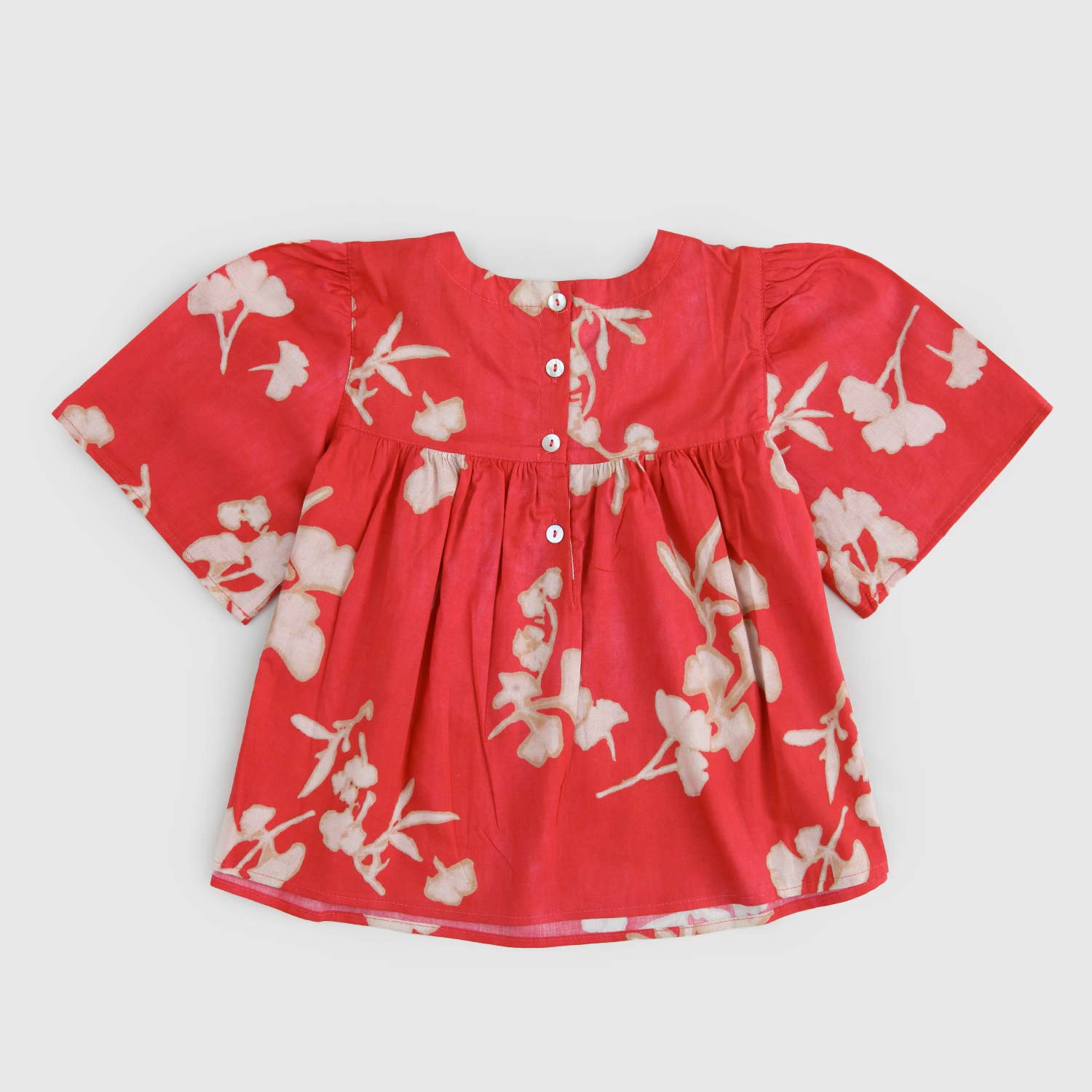 maglietta rossa fiori beige bambina - annameglio.com abbigliamento moda