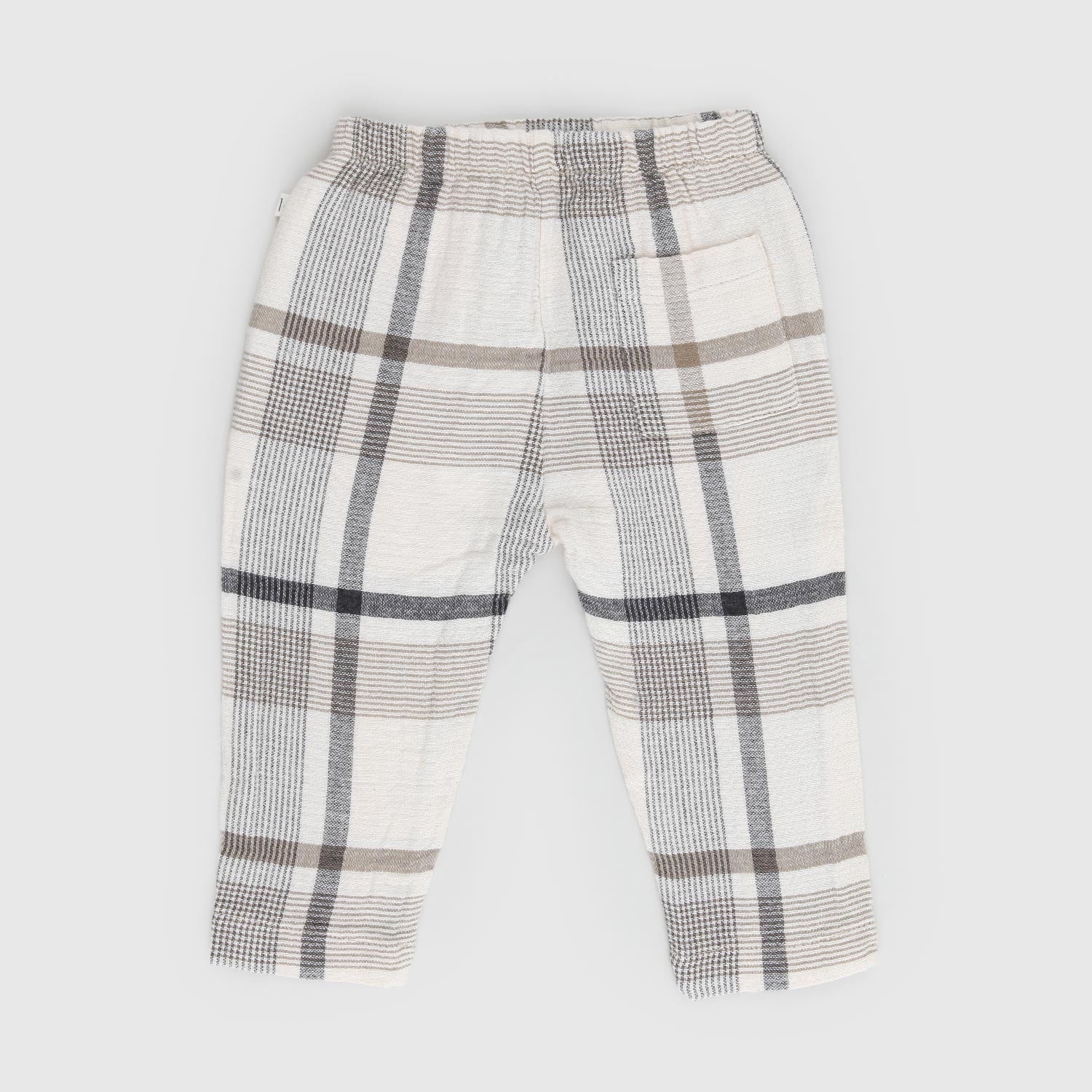 pantalone icaro beige a quadri neonato - annameglio.com abbigliamento moda