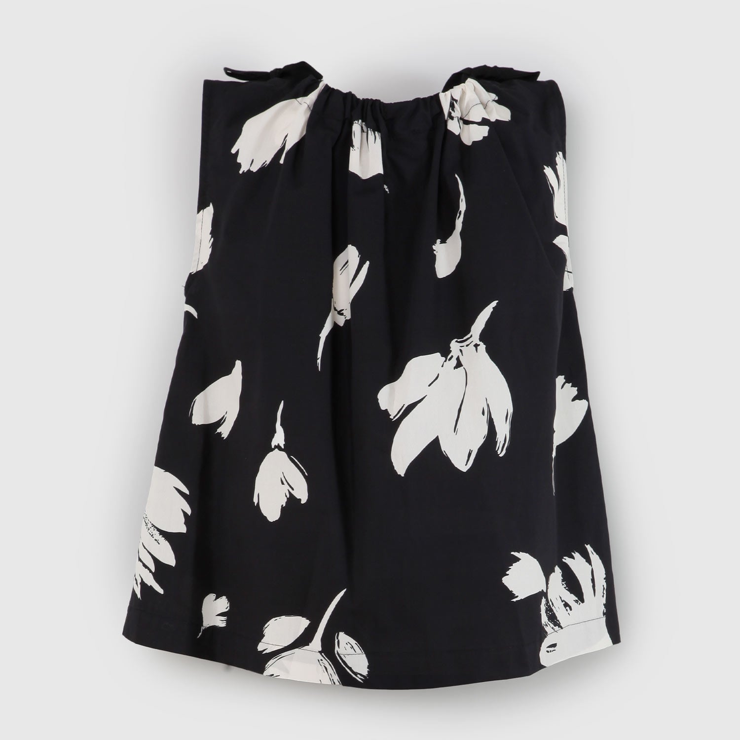 t-shirt smanicata nera fiori beige ragazza - annameglio.com abbigliamento moda