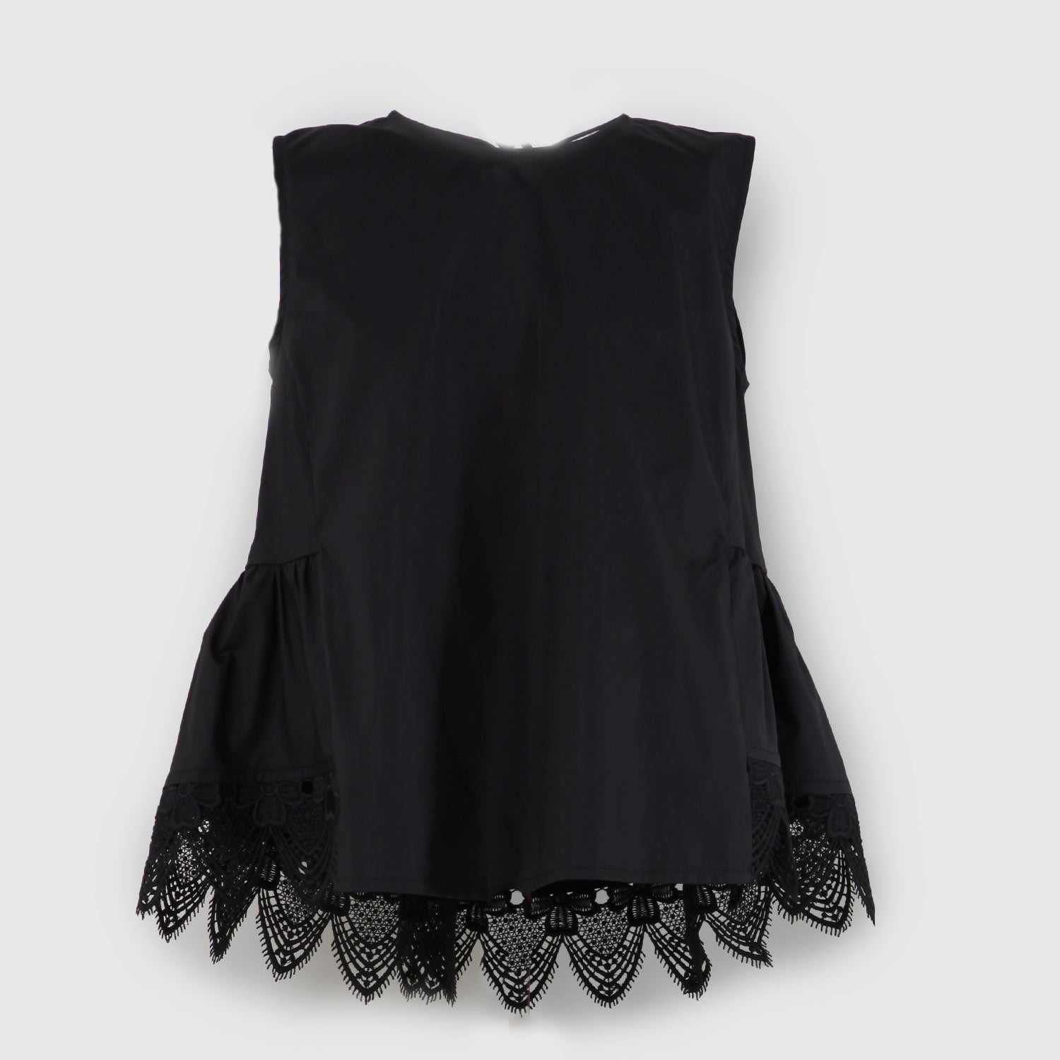 maglietta nera smanicata con pizzo teen - annameglio.com abbigliamento moda
