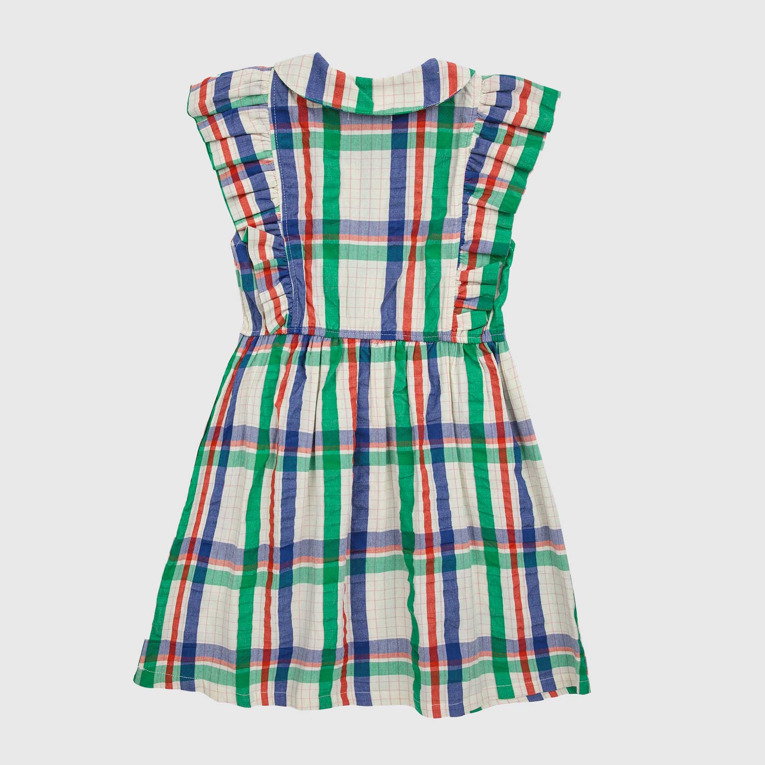 vestito beige a quadri rossi, blu e verdi bambina - annameglio.com abbigliamento moda