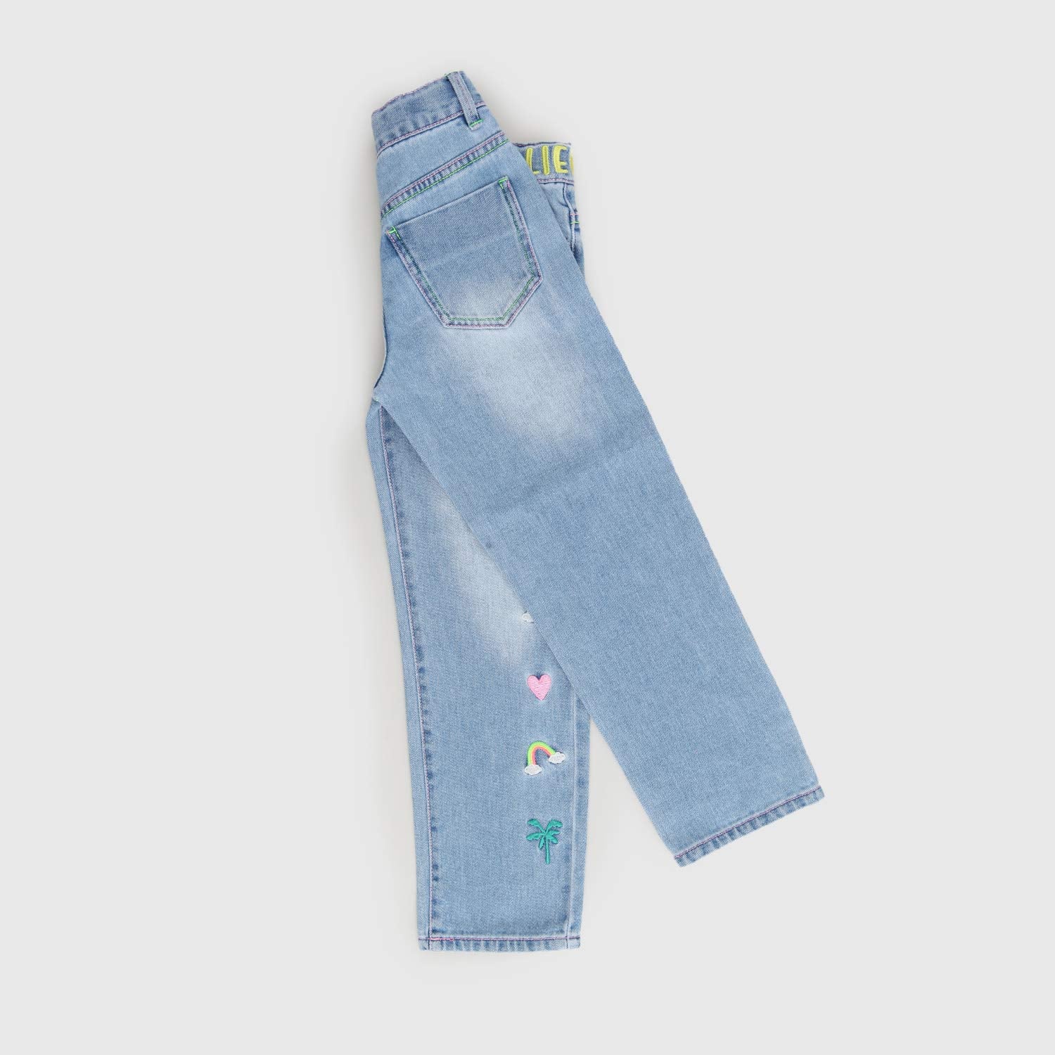 pantalone lungo denim colorato ragazza - annameglio.com abbigliamento moda