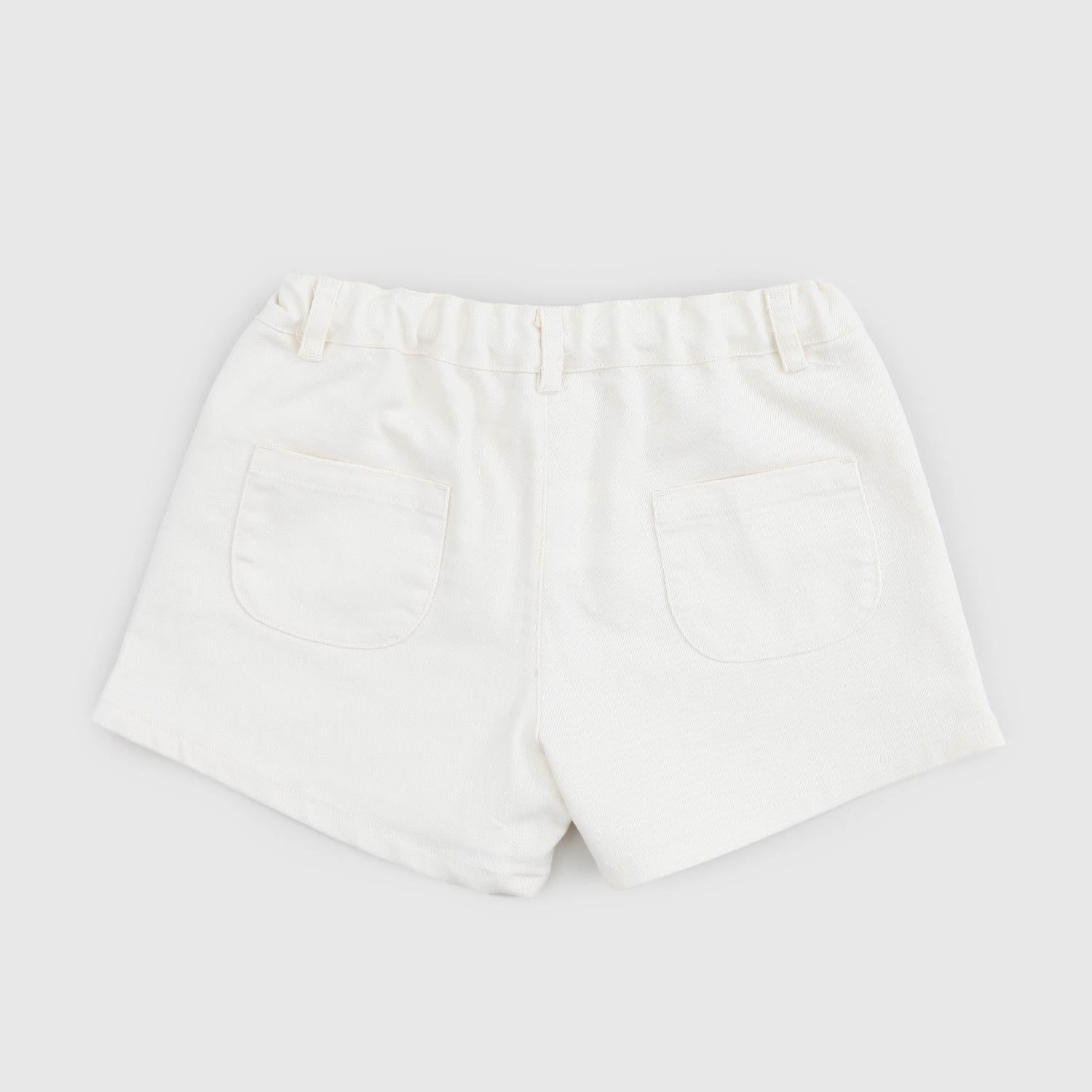 pantaloncino beige con ricamo ragazza - annameglio.com abbigliamento moda