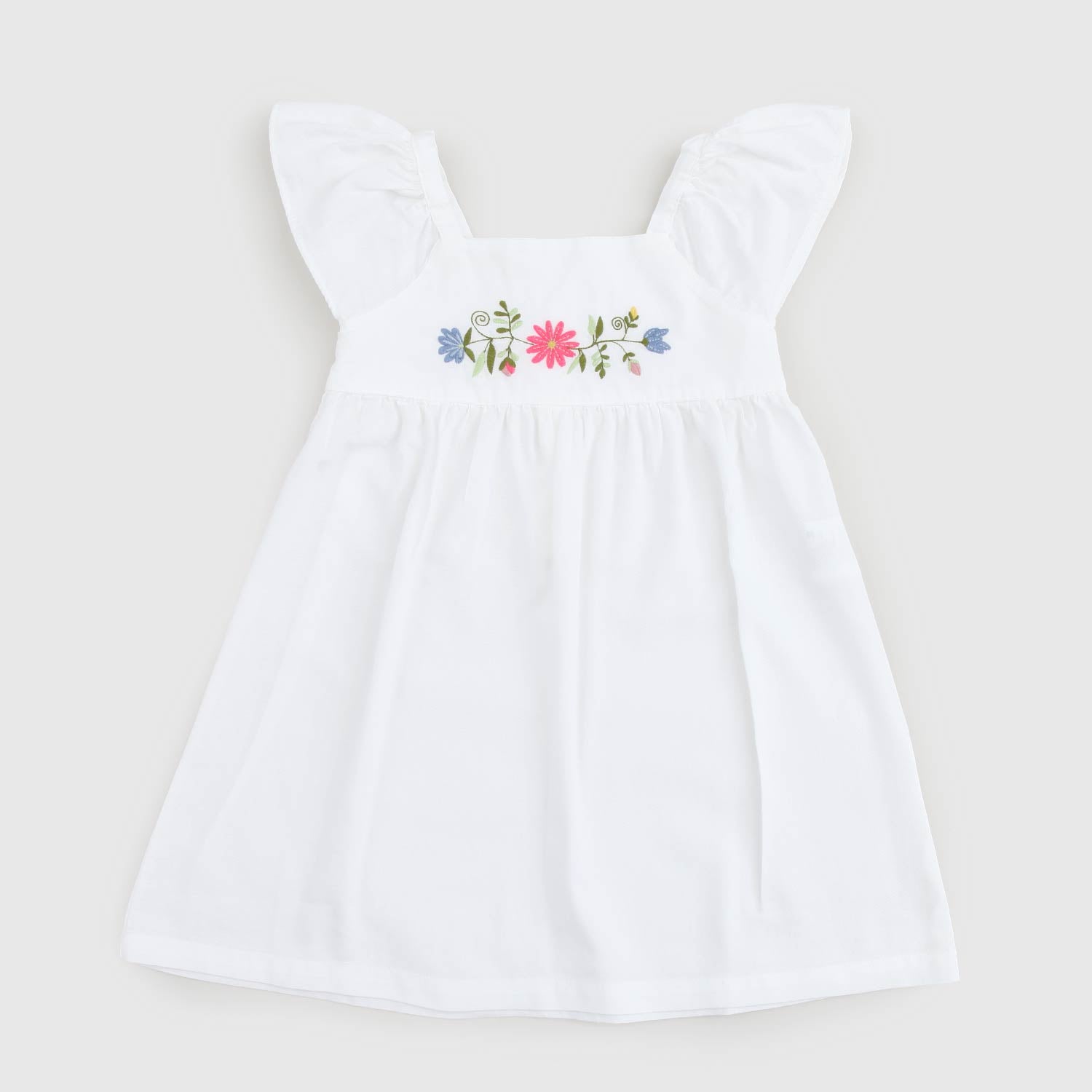vestito bianco con ricamo fiori bambina - annameglio.com abbigliamento moda