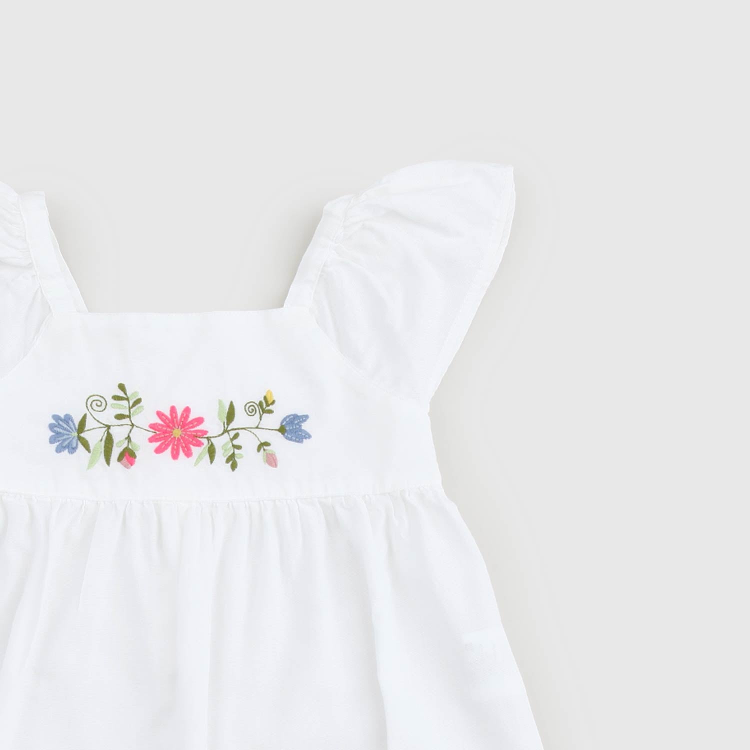 vestito bianco con ricamo fiori bambina - annameglio.com abbigliamento moda