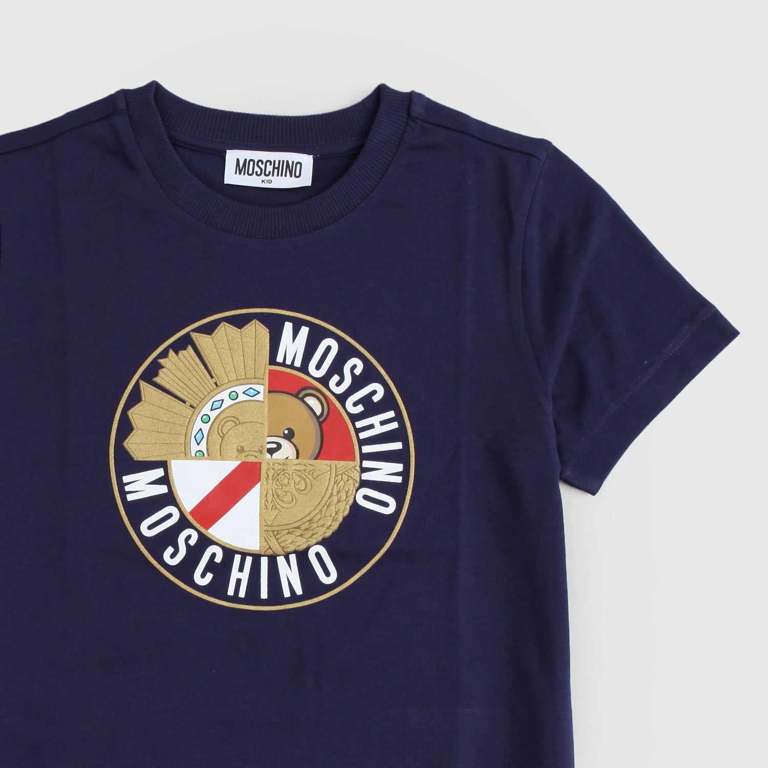 t-shirt blu stampa oro bambino e ragazzo - annameglio.com abbigliamento moda