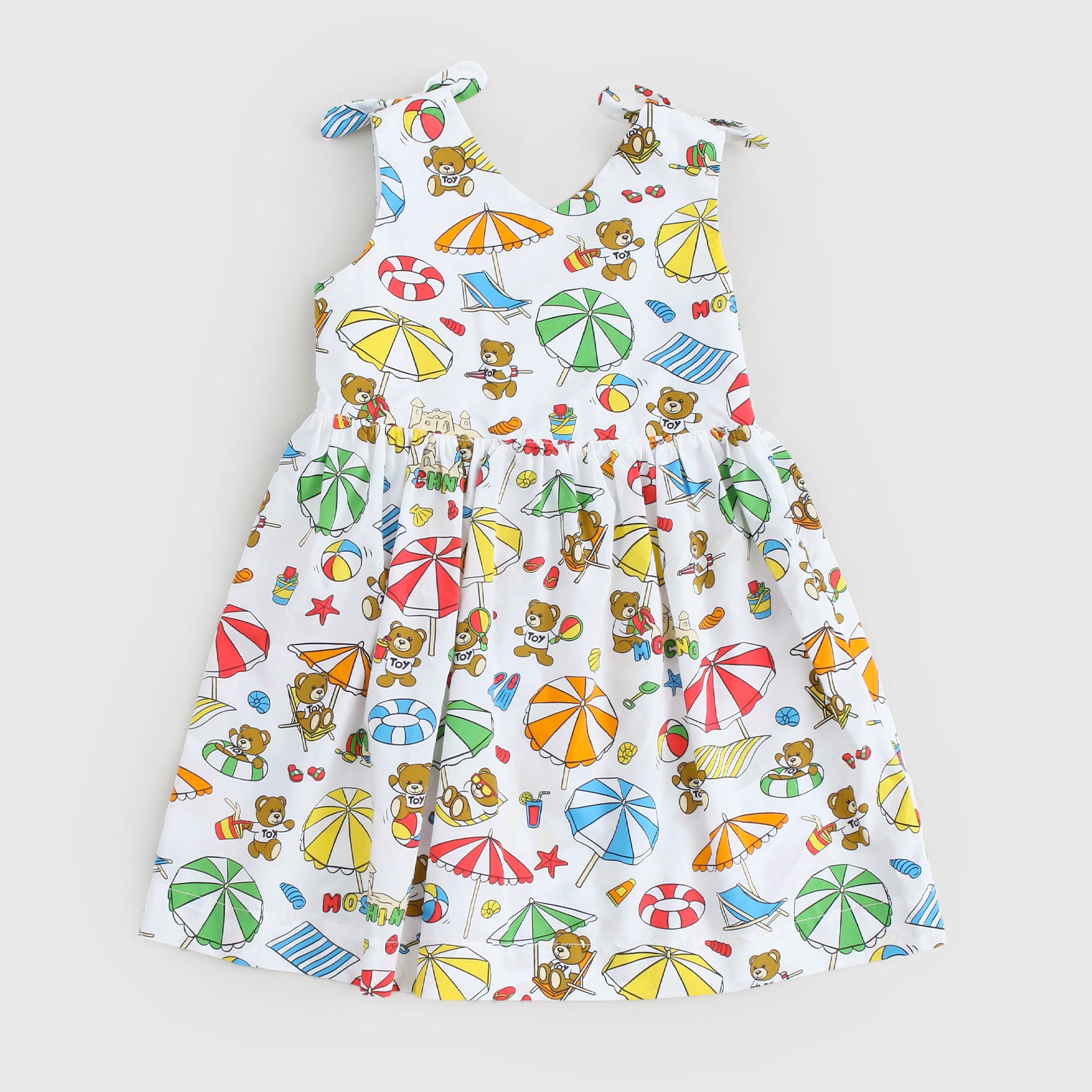 vestito bianco stampa all-over mare neonata - annameglio.com abbigliamento moda