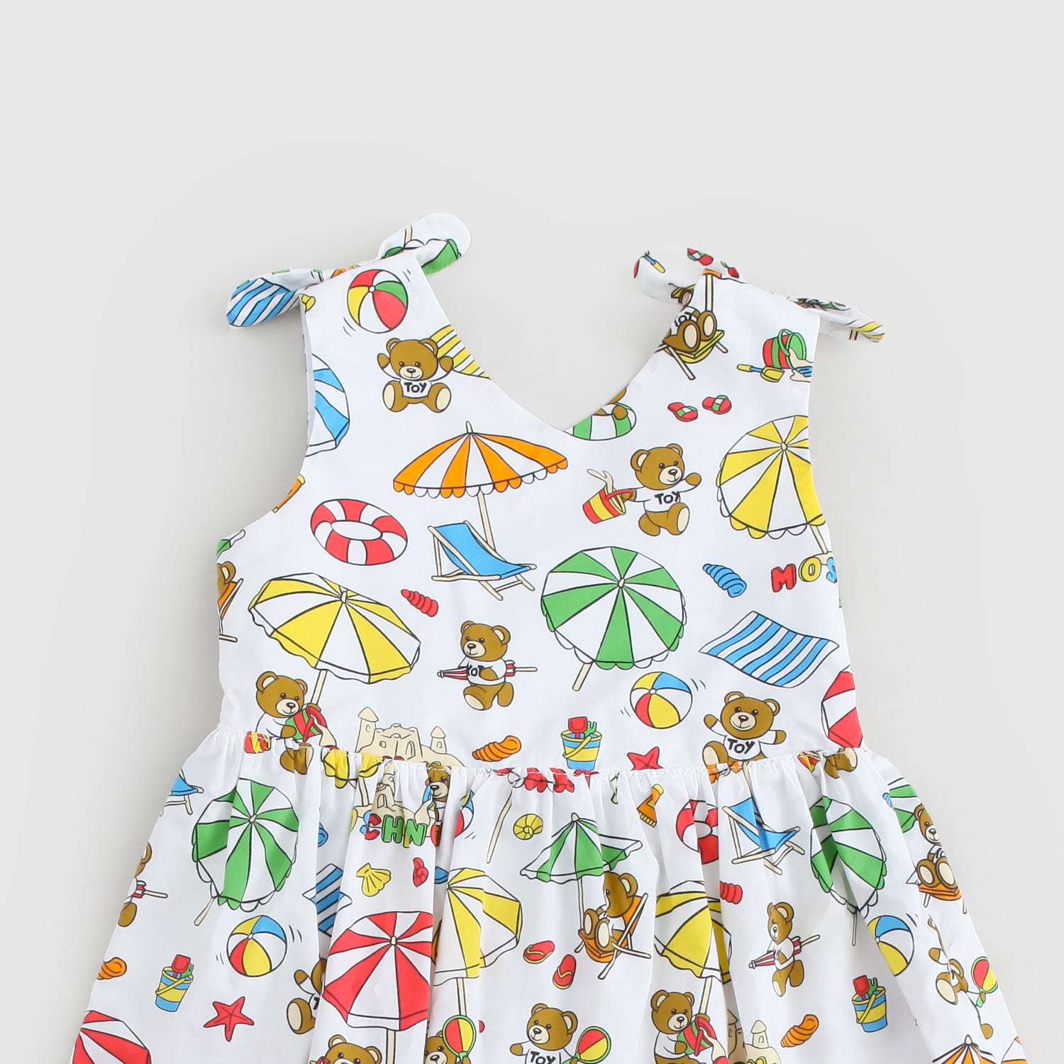 vestito bianco stampa all-over mare neonata - annameglio.com abbigliamento moda