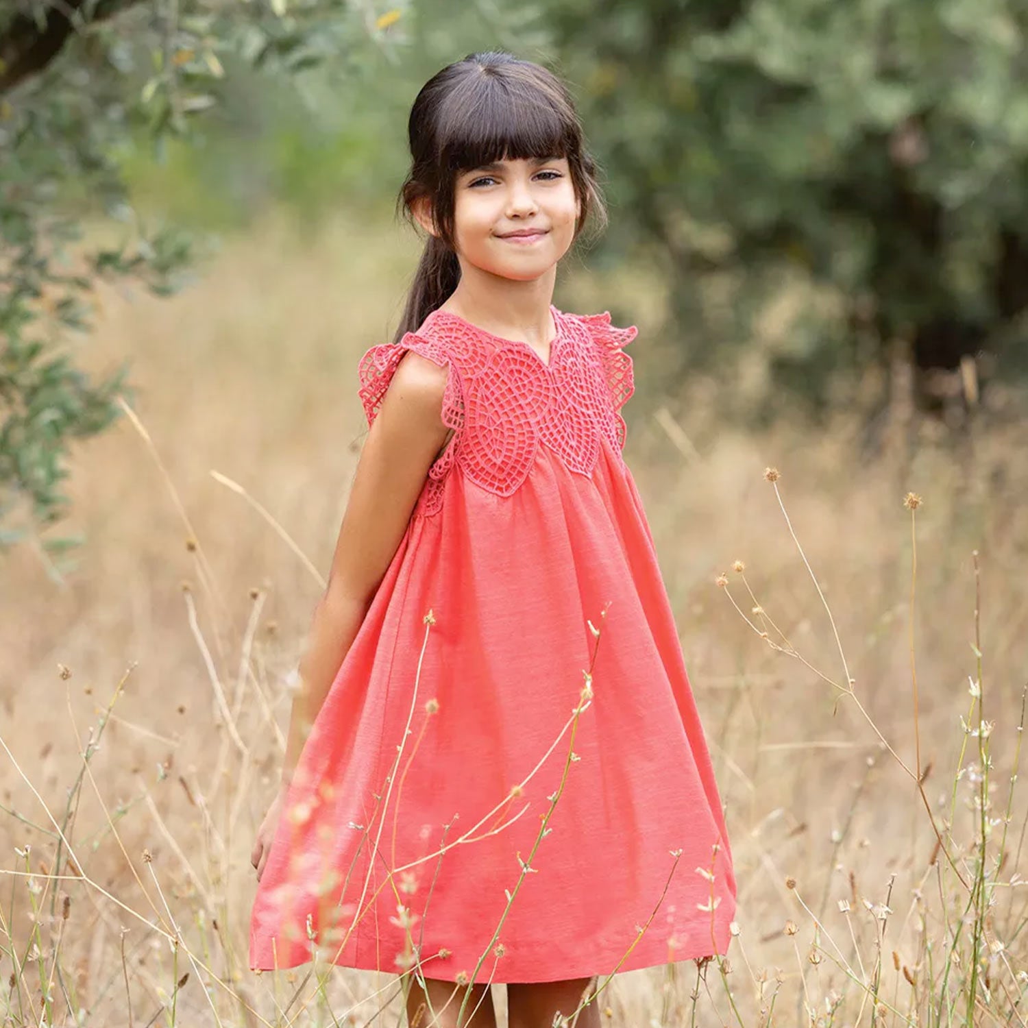 Vestito Rosso in Cotone con Ricamo per Bambina - annameglio.com abbigliamento moda