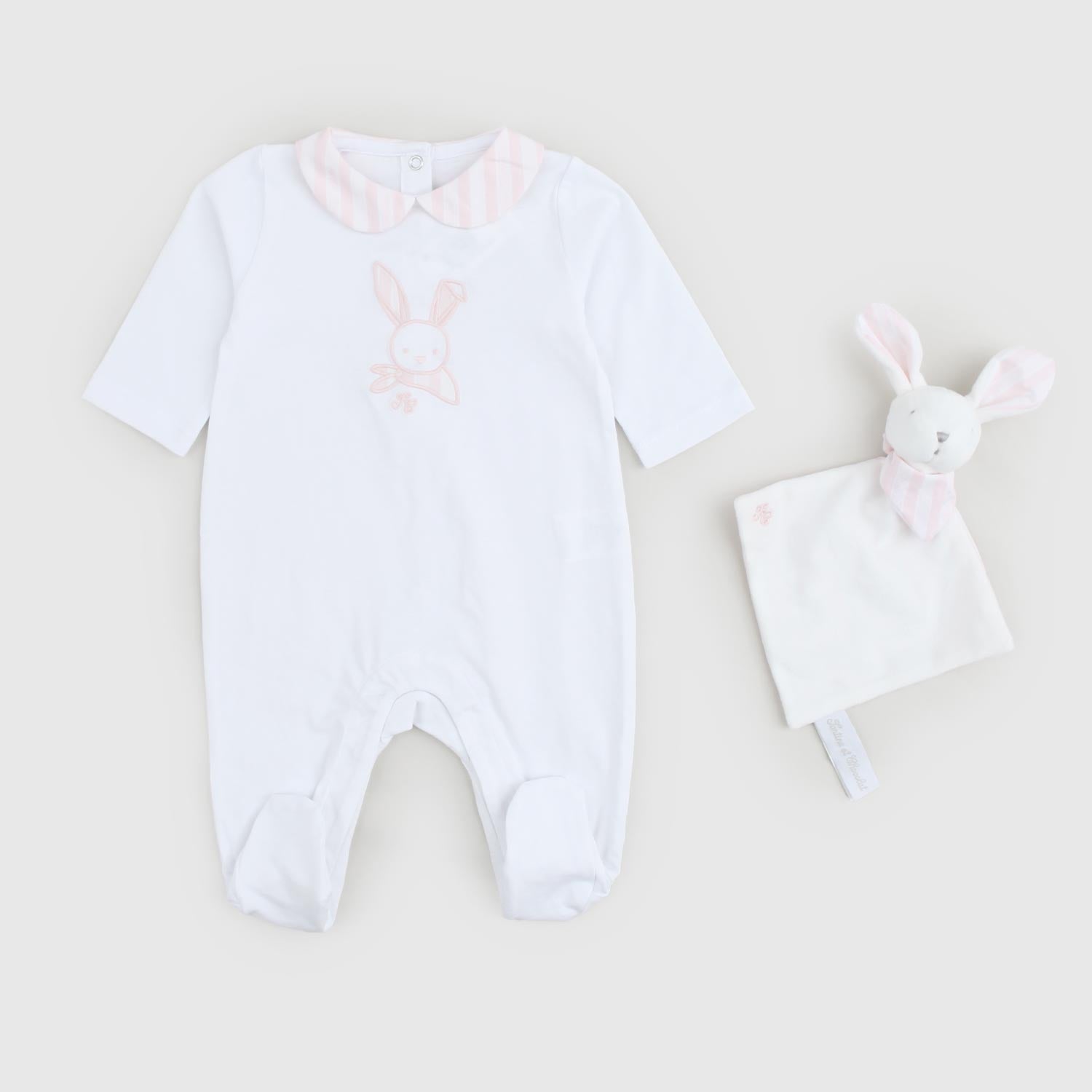 Tutina Bianca E Rosa Con Coniglietto - annameglio.com abbigliamento moda