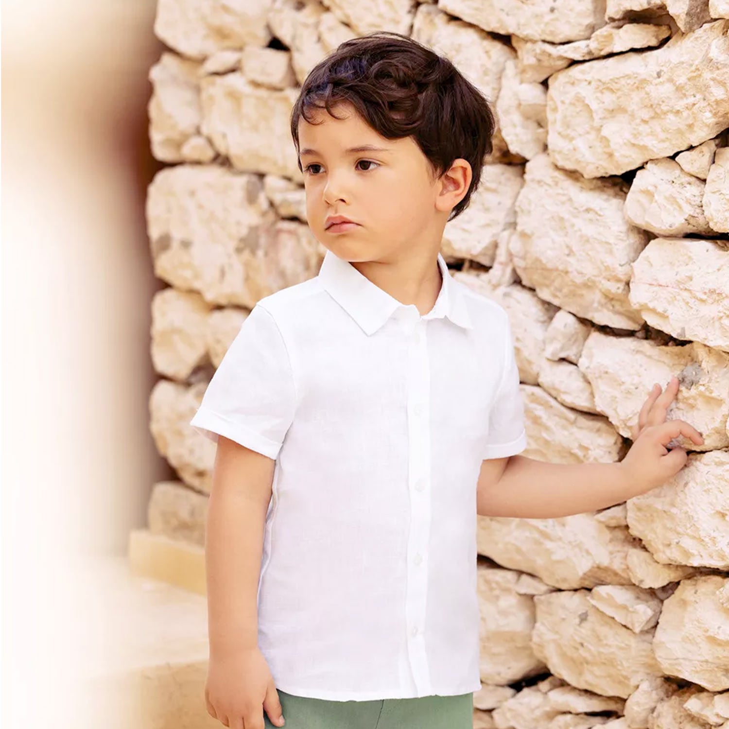 Camicia bianca in lino newborn - annameglio.com abbigliamento moda