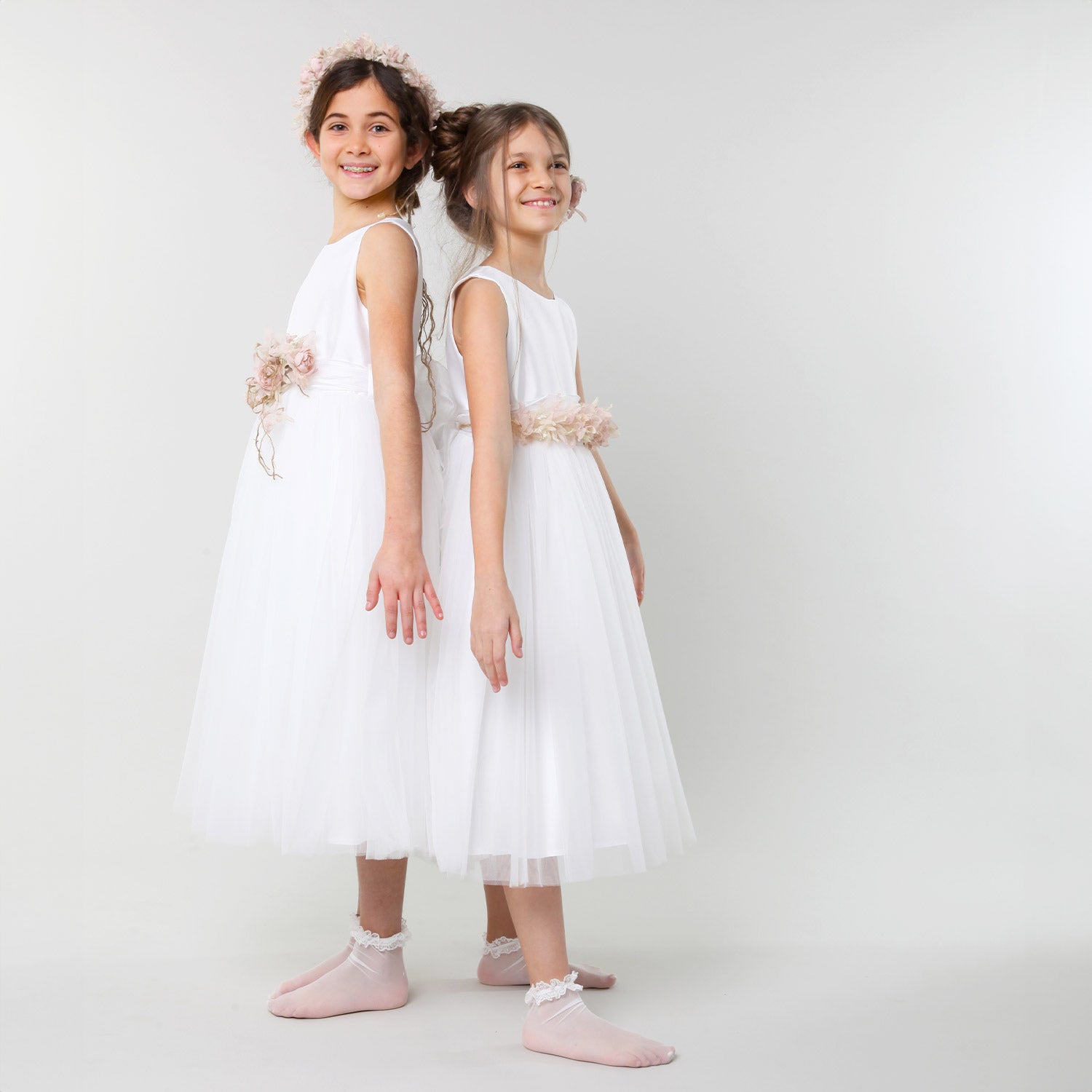 abito da cerimonia con cintura e rosa - annameglio.com abbigliamento moda