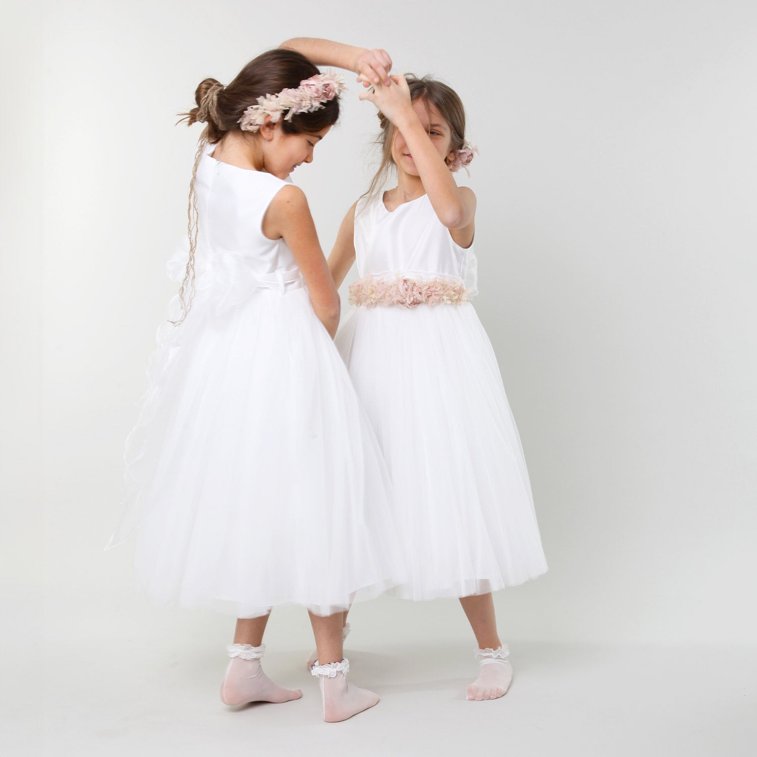 abito da cerimonia con cintura e rosa - annameglio.com abbigliamento moda