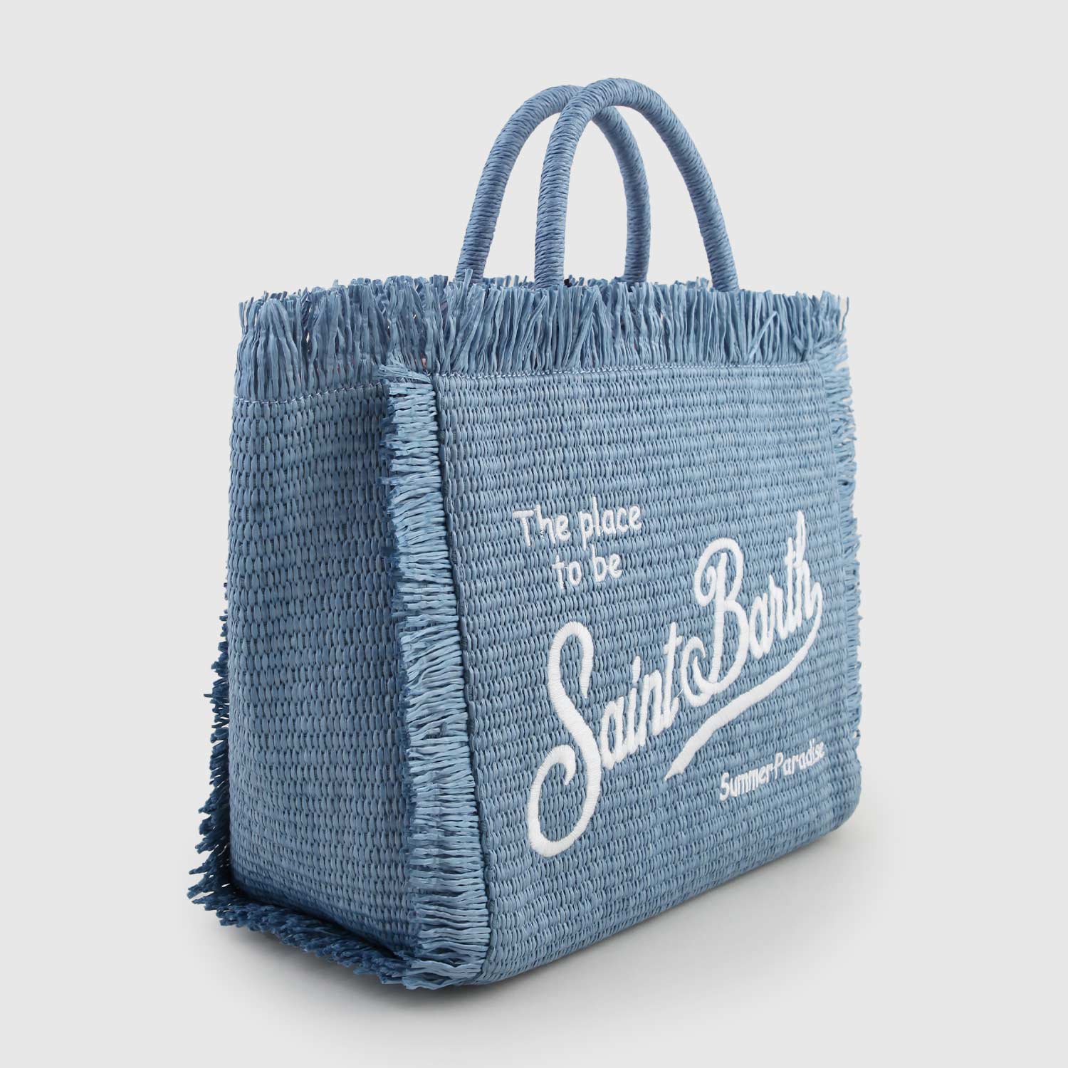 Borsa tote in denim Vanity Straw - annameglio.com abbigliamento moda