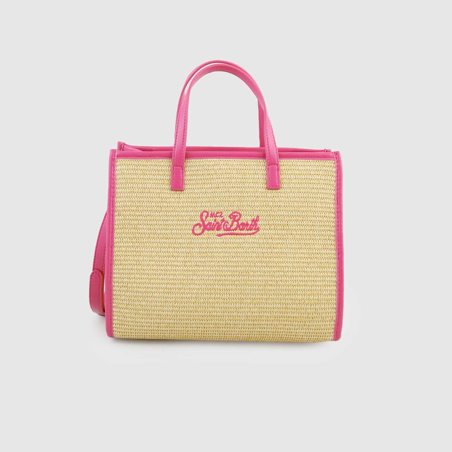 Borsa Mini In Paglia e Ricamo Fucsia - annameglio.com abbigliamento moda