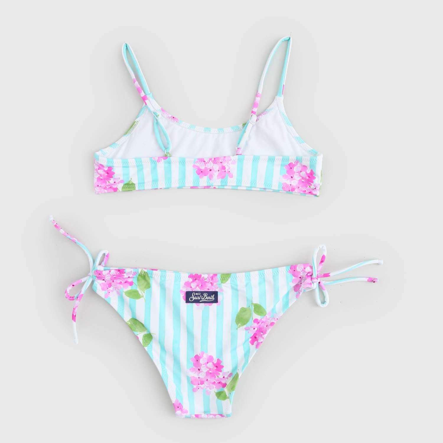 costume due pezzi righe celesti fiori - annameglio.com abbigliamento moda