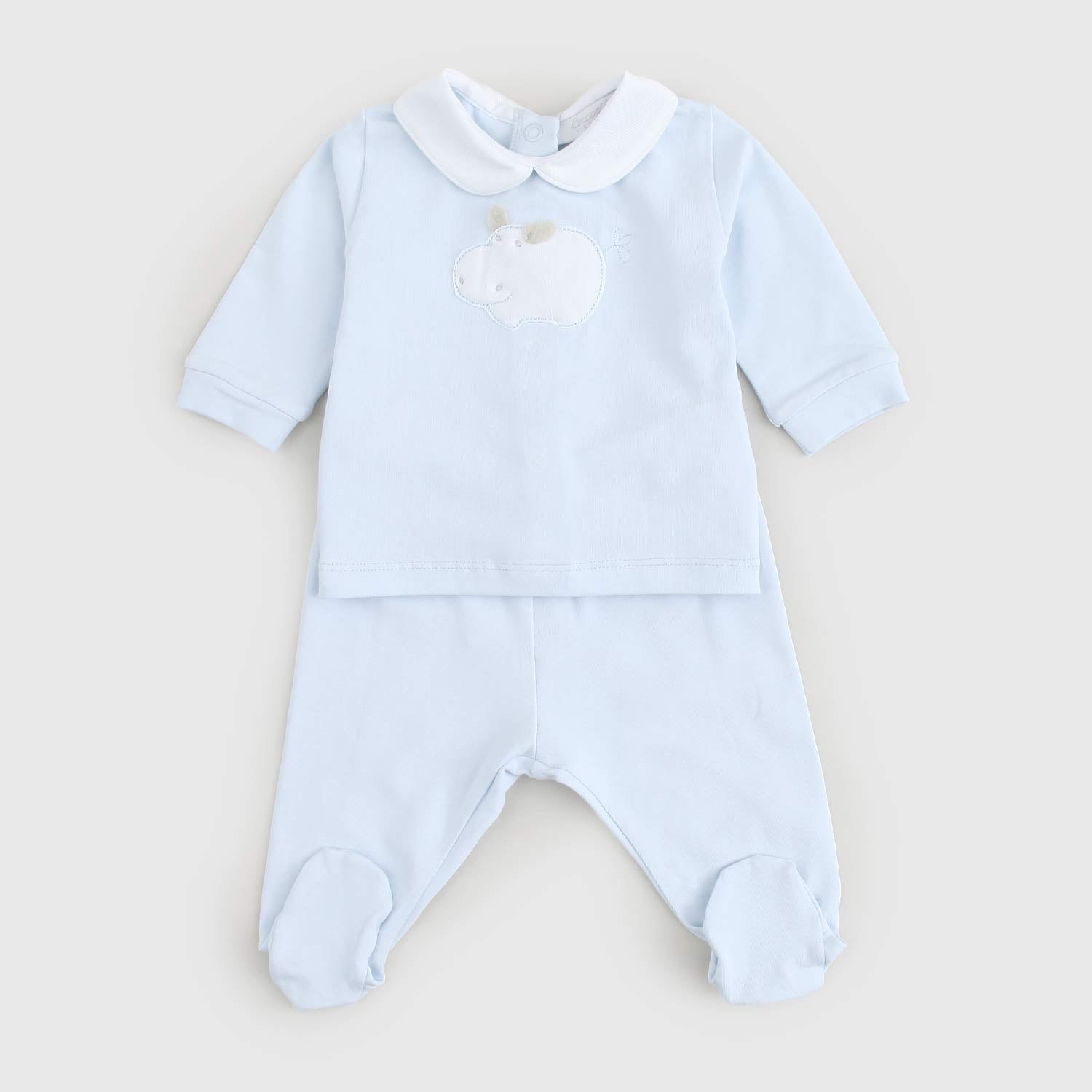 completo ghettina celeste maialino neonato - annameglio.com abbigliamento moda