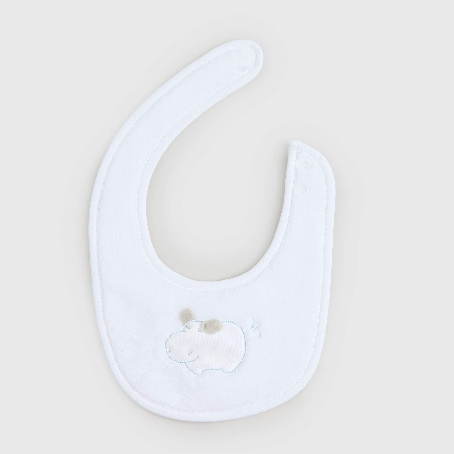 bavaglino bianco con maialino azzurro - annameglio.com abbigliamento moda