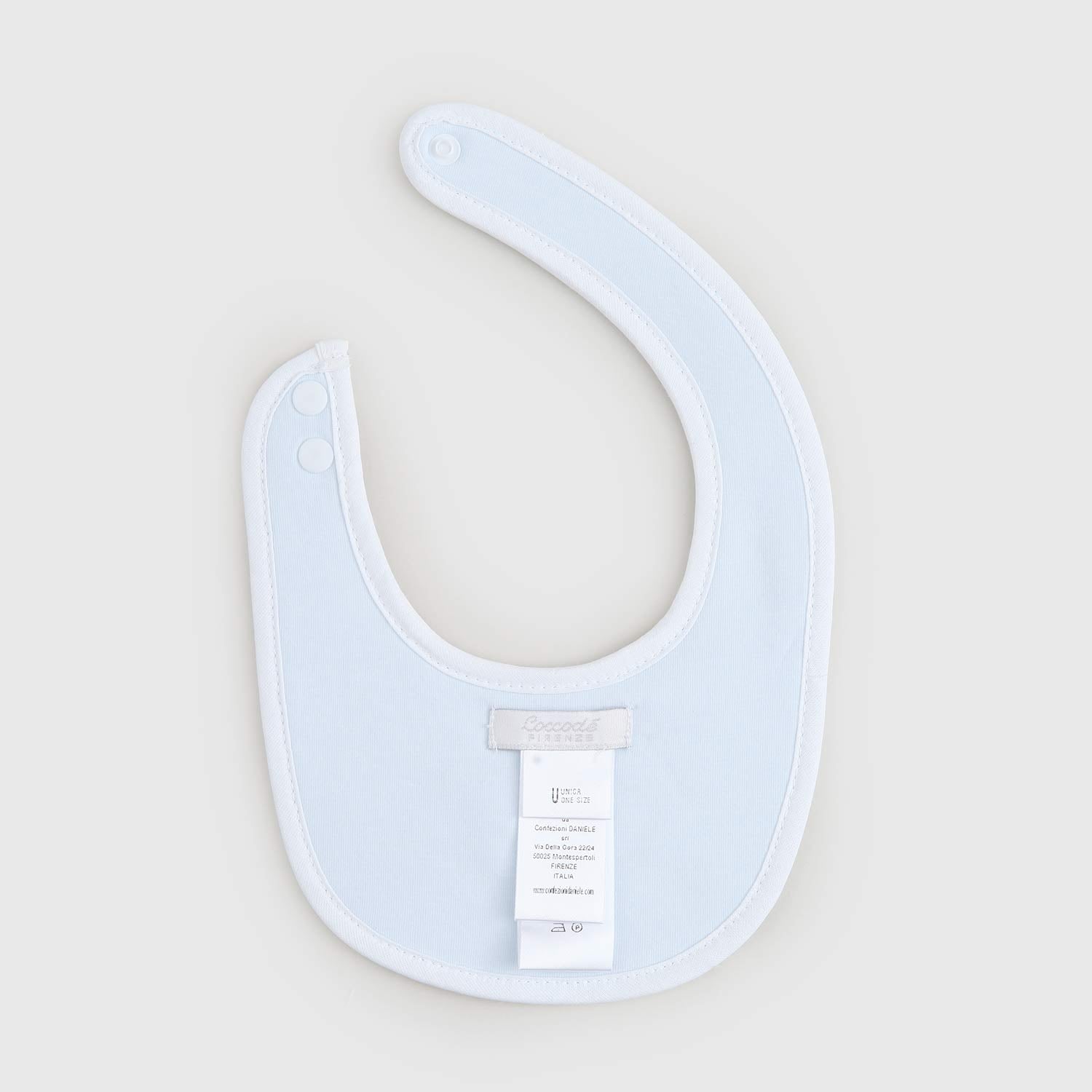 bavaglino bianco con maialino azzurro - annameglio.com abbigliamento moda