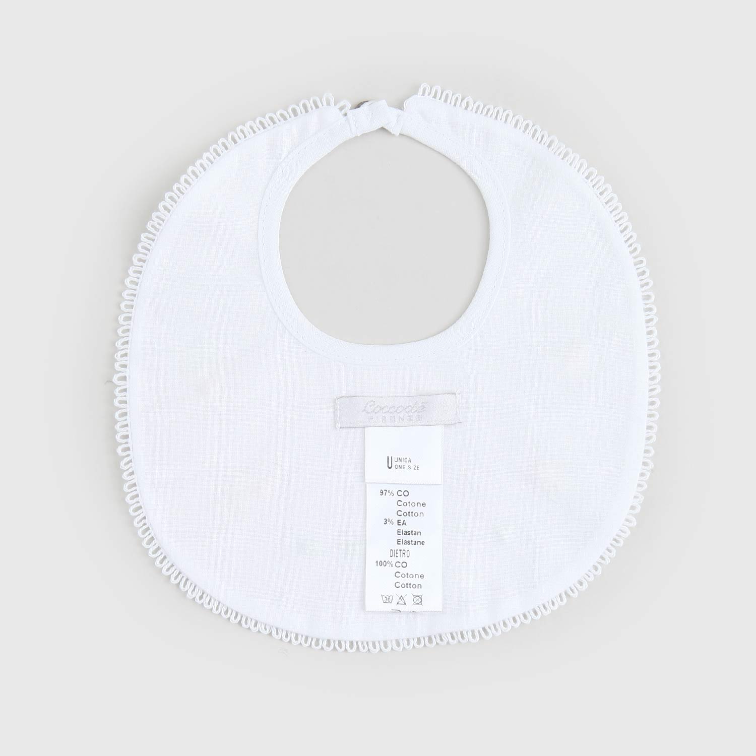 bavaglino bianco ricamo fiori - annameglio.com abbigliamento moda