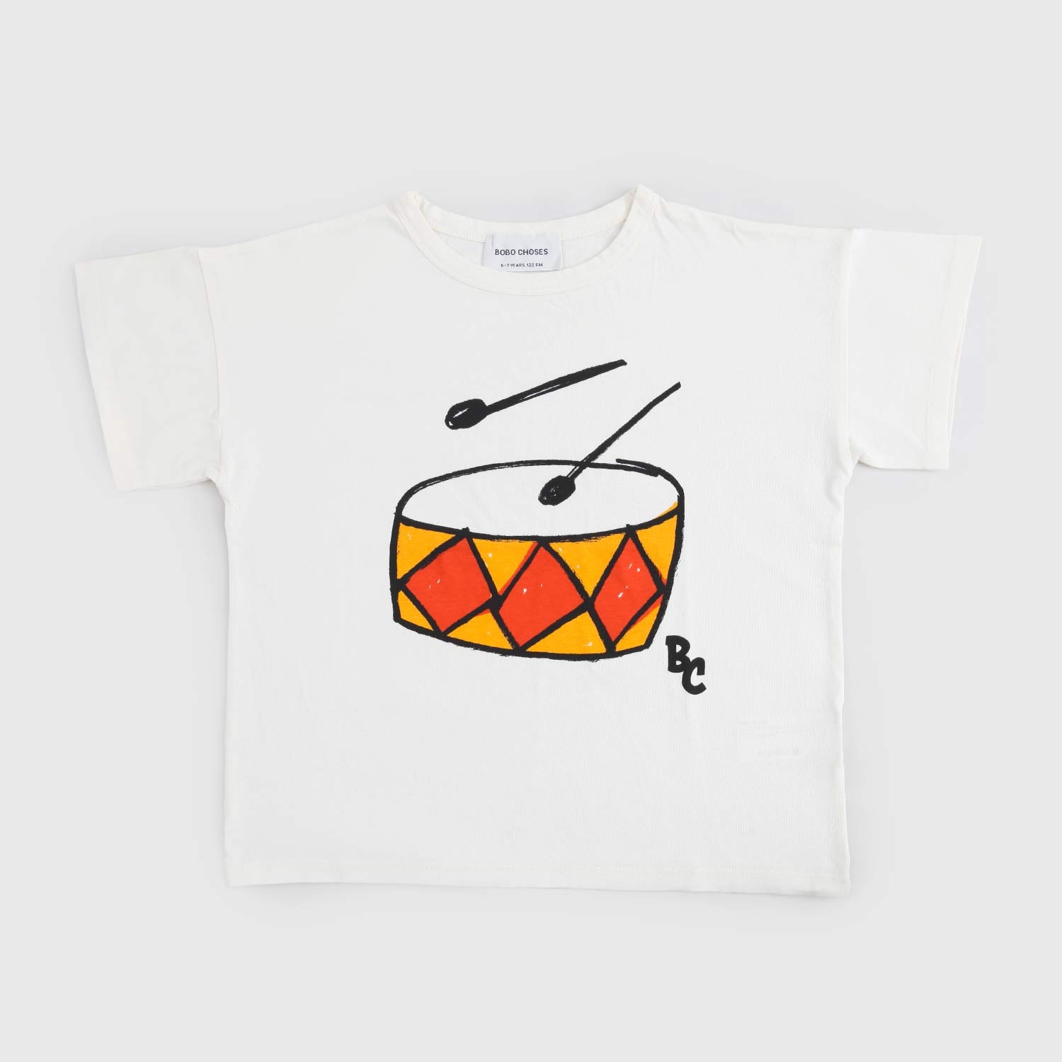 T-shirt avorio stampa tamburo bambino - annameglio.com abbigliamento moda