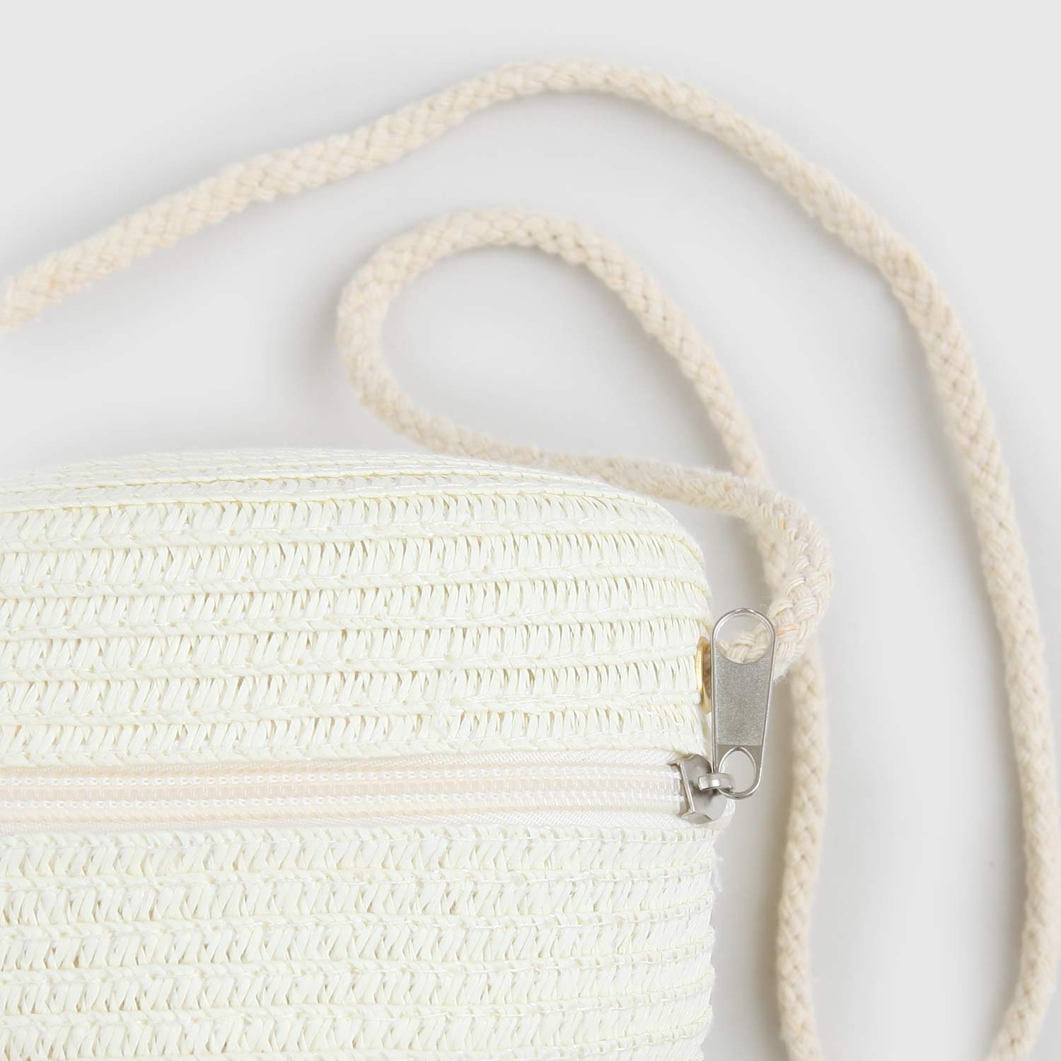 Borsa Margherita bianca in paglia con zip - annameglio.com abbigliamento moda